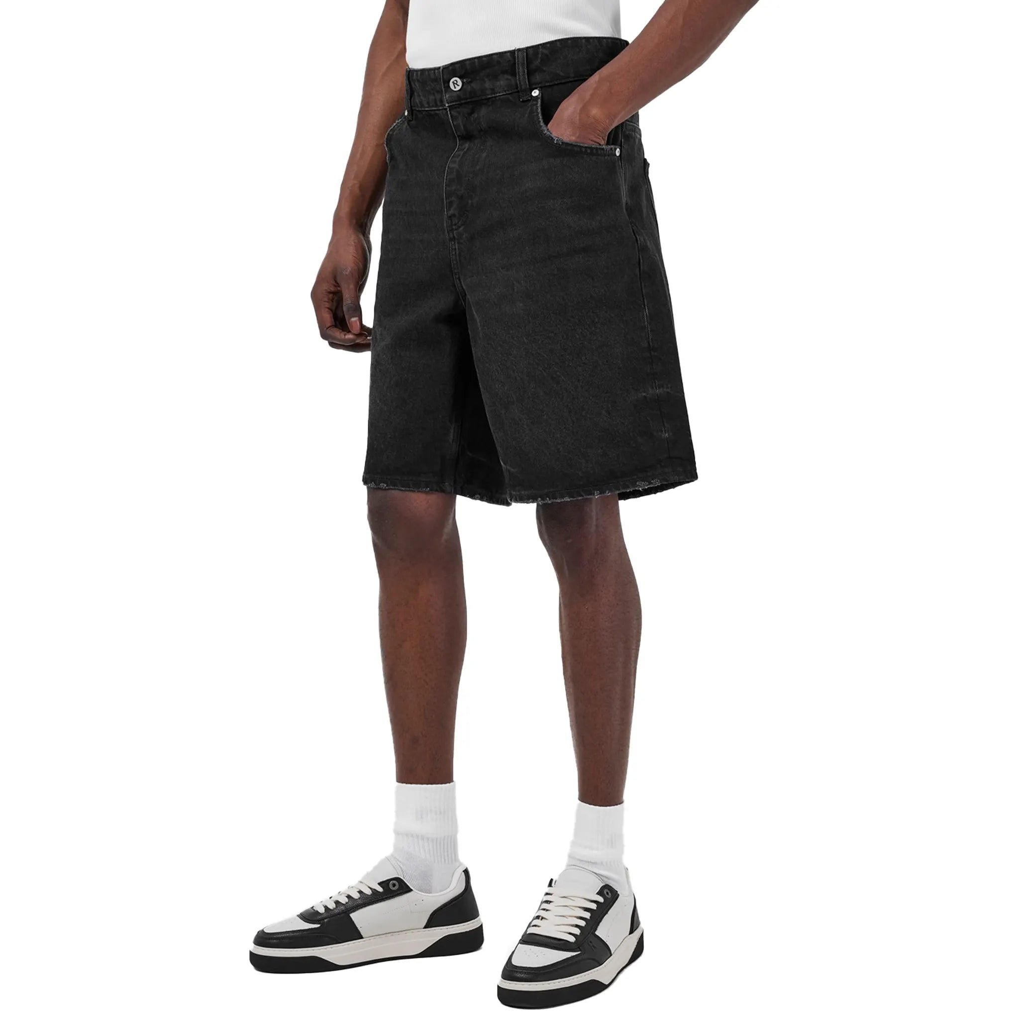 Represent Tailored Denim Black Shorts - High Waist Stretch Denim Shorts for Women | Perfect for Summer Outfits, Beach Vacations & Casual Street Style