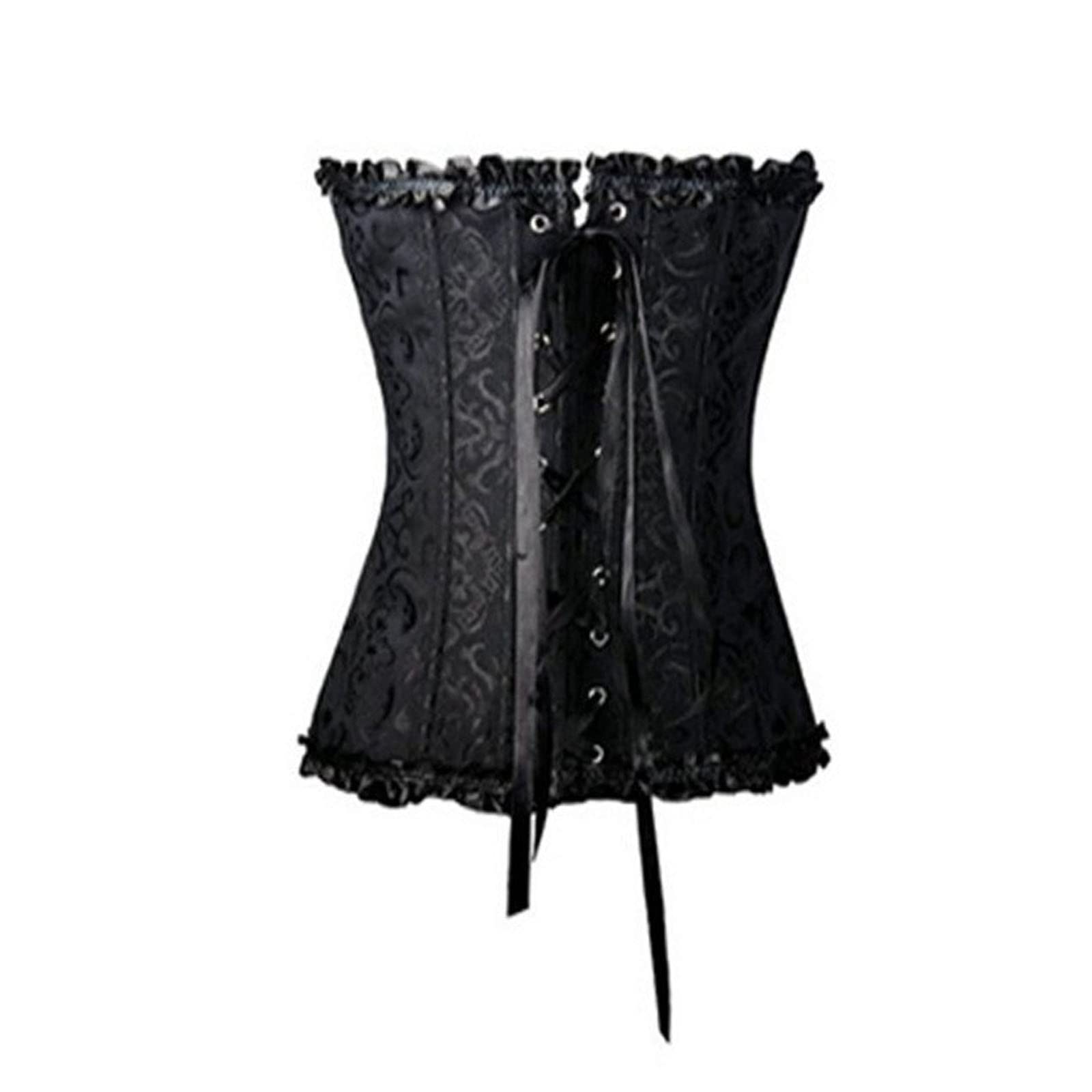 Women's Floral Lace Up Corset Overbust Lingerie - Waist Cincher Shapewear Top for Plus Size, Slimming Bustier | Perfect for Weddings, Date Nights & Burlesque Costumes