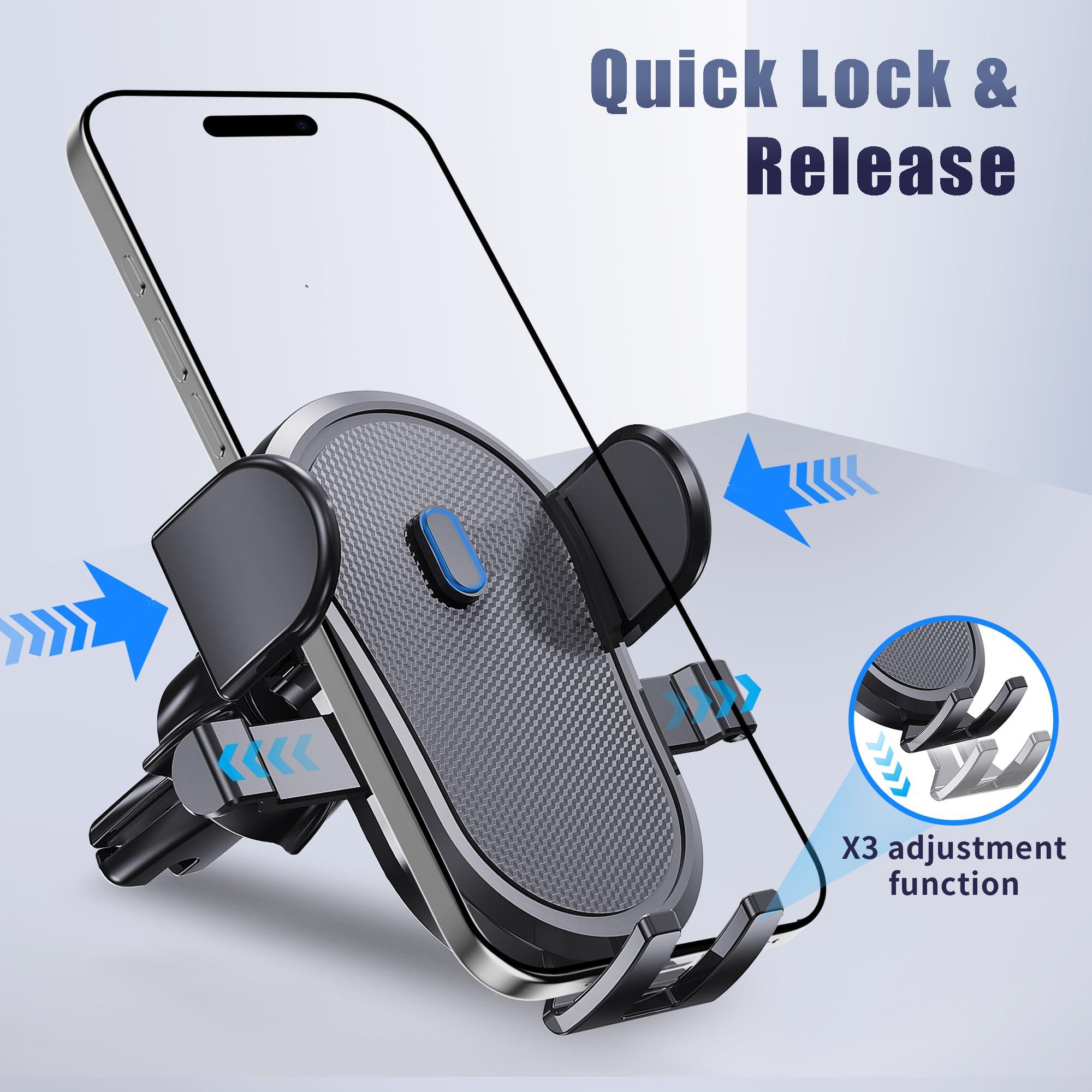 Universal Car Vent Phone Mount - Upgraded Clip for iPhone & All Smartphones | Secure Hands-Free Holder for Driving | Perfect for GPS Navigation & Road Trips