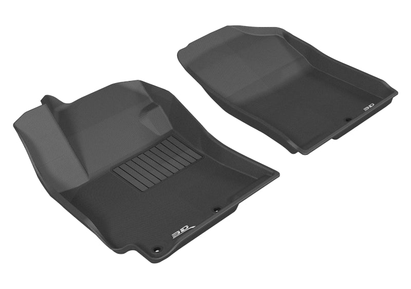 3D MAXpider Custom Fit Floor Mats for 2012-2017 Hyundai Accent - Kagu Series 1st Row All-Weather Car Mats (Black) | Perfect for Daily Commuting & Road Trips