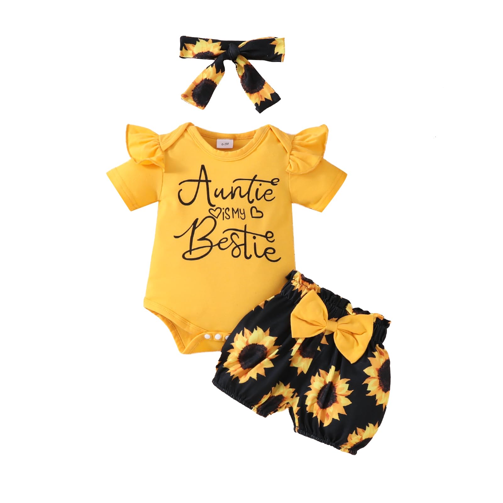 Newborn Baby Girl Clothes - Summer Outfits with Short Sleeve, Cute Romper, Bow & Floral Shorts Set + Headband - Perfect for Photoshoots, Playdates & Special Occasions