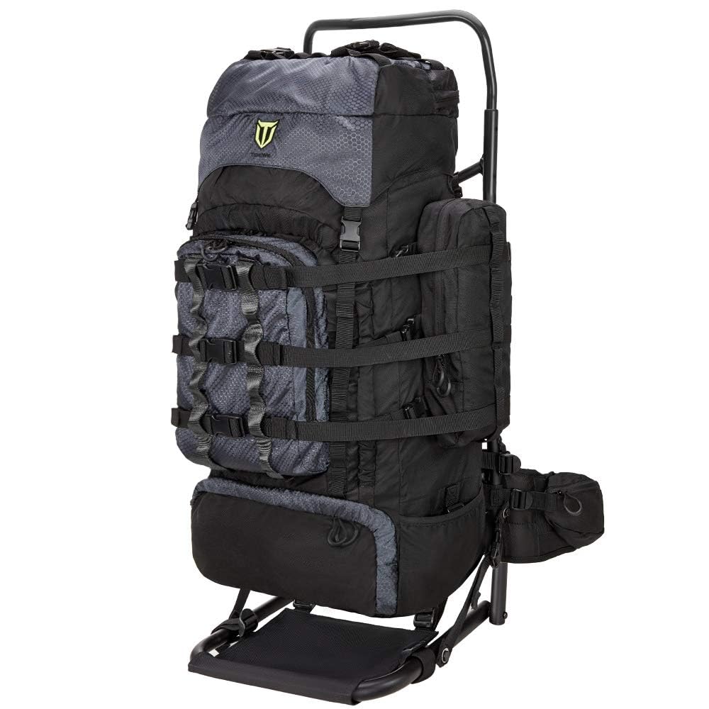 TIDEWE 5500cu Hunting Backpack with Adjustable Frame, Waterproof Rain Cover - Perfect for Bow, Rifle & Pistol Hunting Gear - Ideal for Outdoor Adventures, Camping & Tactical Missions