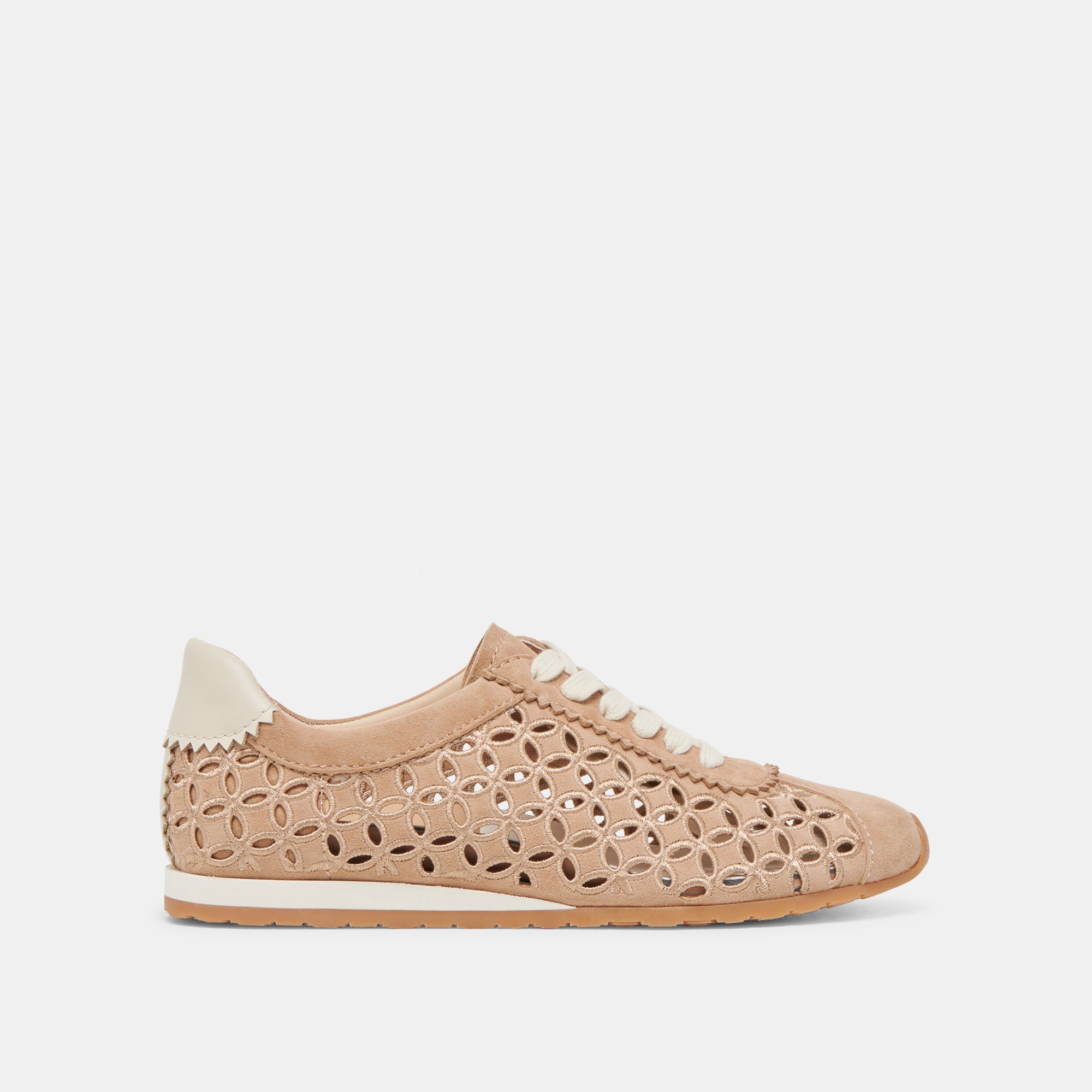 DANIE EYELET PERF SNEAKERS CAMEL SUEDE - Women's Fashion Sneakers for Casual Wear & Everyday Comfort
