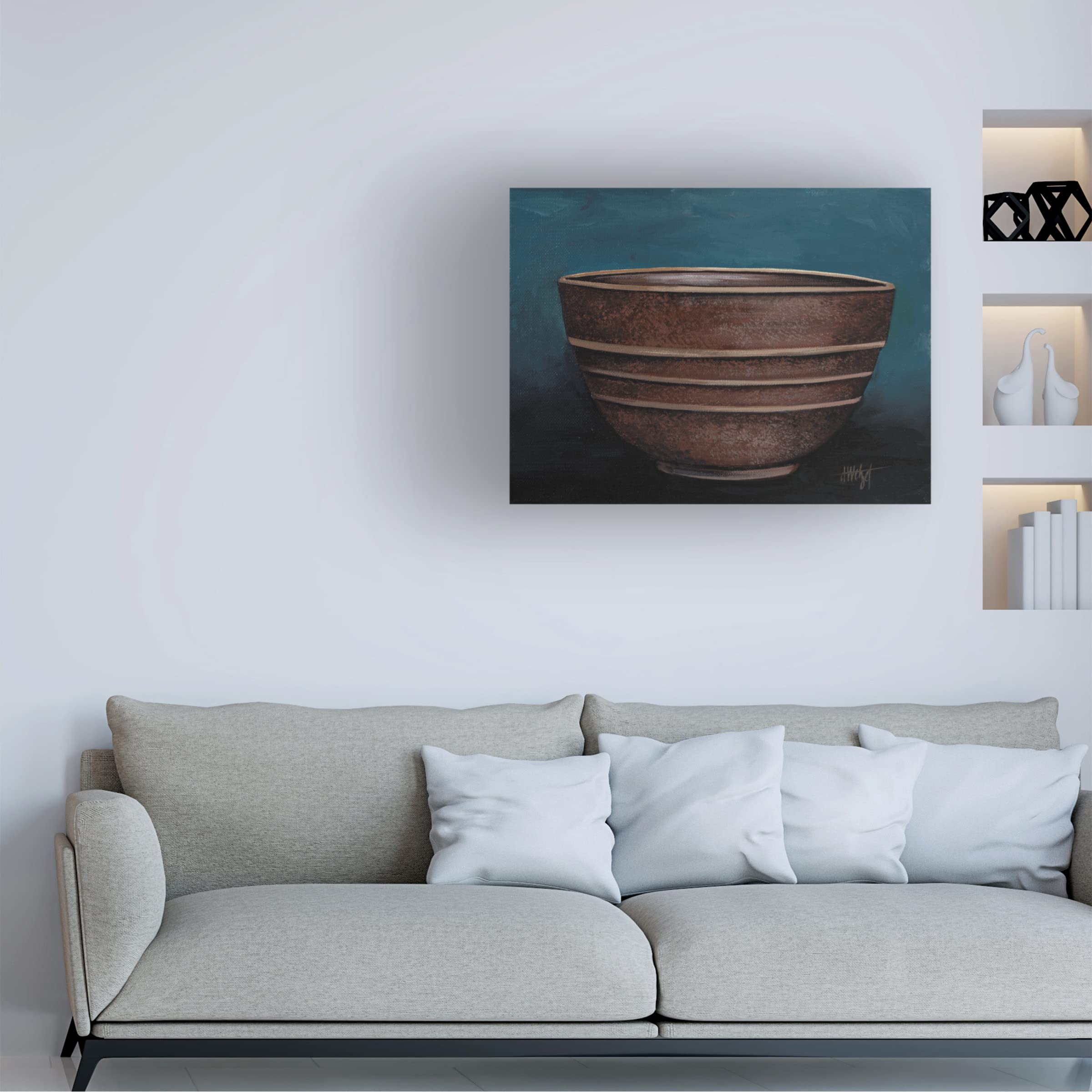 Debbi Wetzel 'Brown Bowl' Canvas Wall Art Print - Modern Home Decor for Living Room, Bedroom & Office - Trademark Fine Art Collection