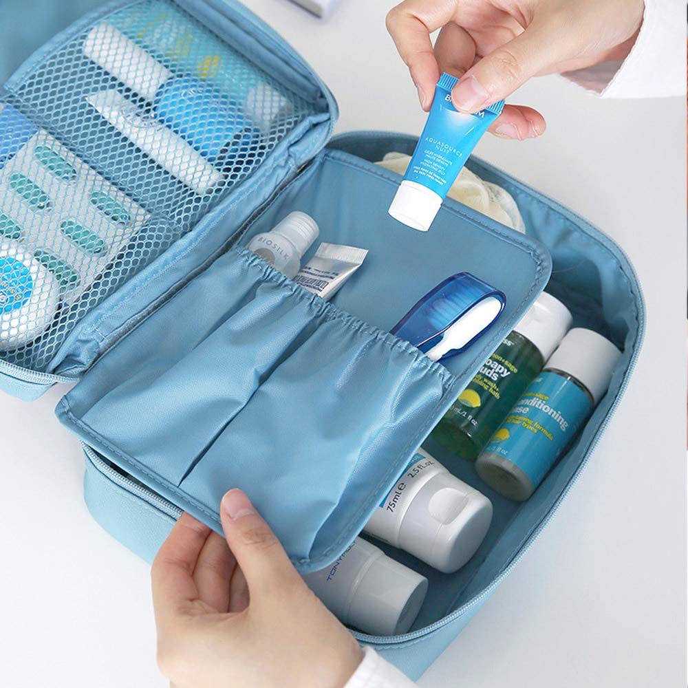 Trexee Foldable Travel Toiletry Bag for Women - Waterproof Cosmetic Organizer, Portable Makeup Pouch for Bathroom Storage | Perfect for Vacation, Gym, Camping & Business Trips