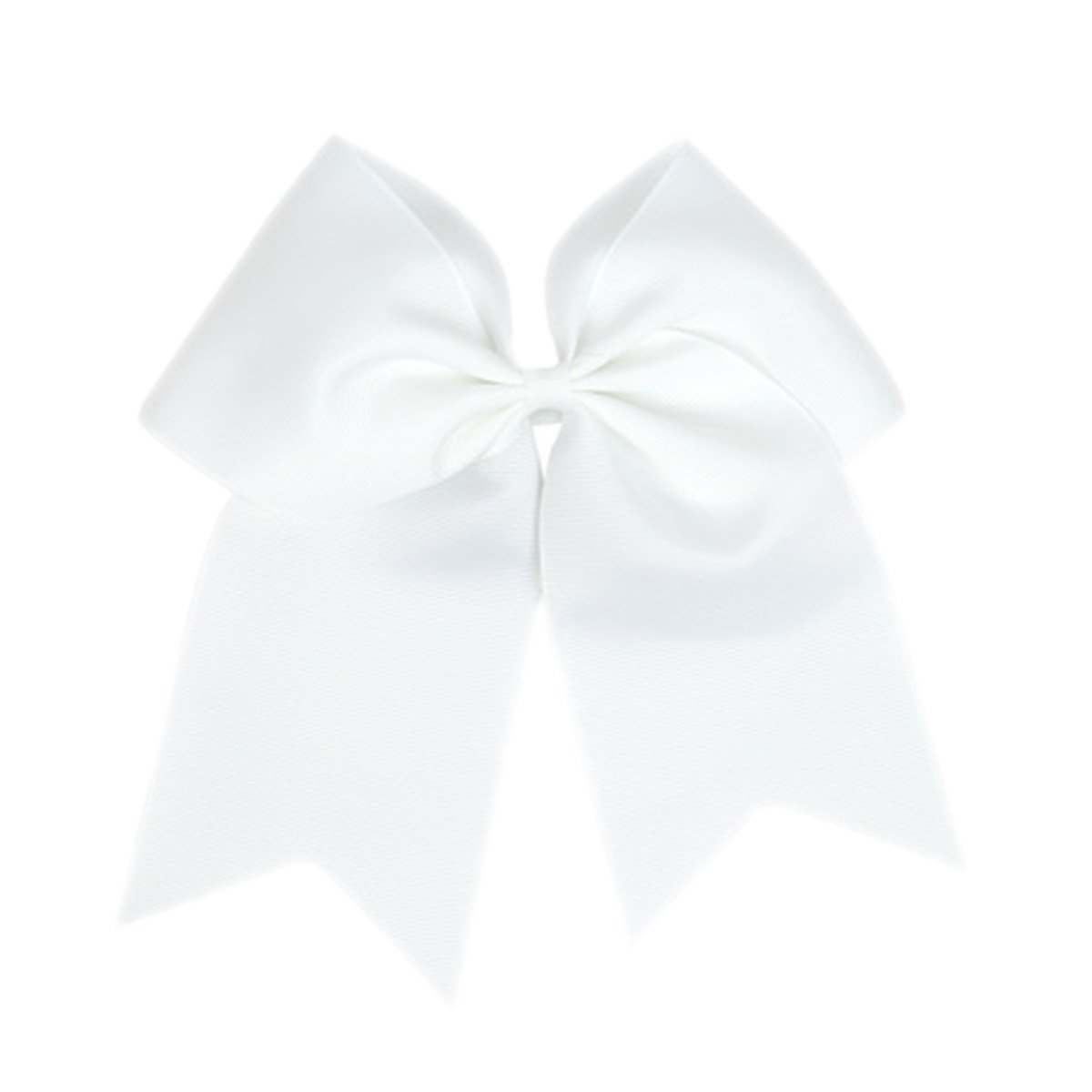Large Hair Bows for Women & Teens - Classic Ponytail Holder Hair Tie (White) for Parties & Gifts