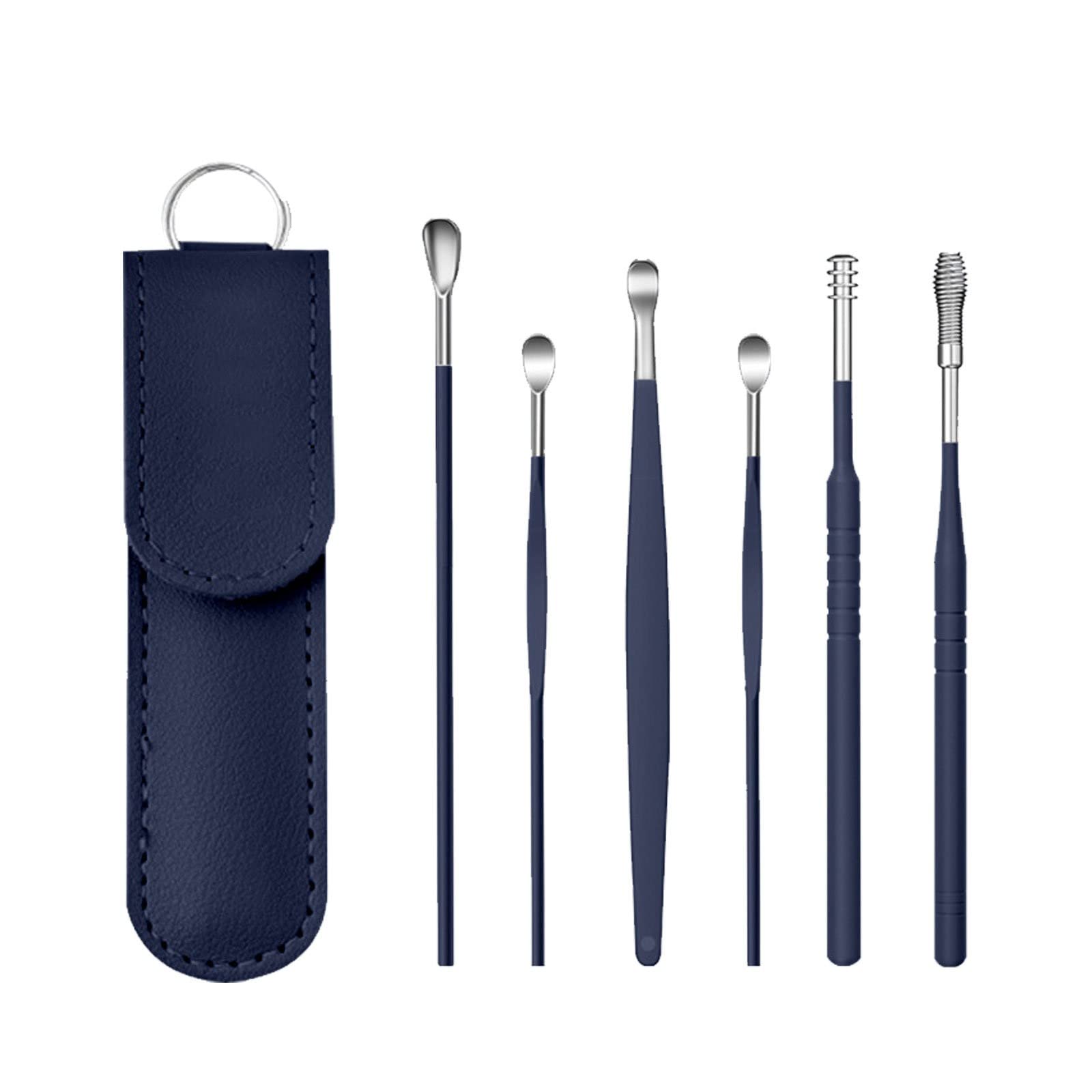 360° Spiral Ear Wax Cleaner Kit - 6Pcs Hygienic Earwax Removal Tools with Storage Bag | Safe Ear Curette & Wax Removal Kit for Adults & Kids | Perfect for Home, Travel & Daily Ear Hygiene Care