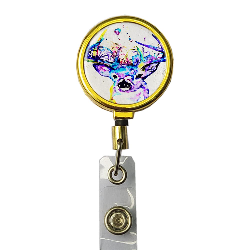 Personalized Gold ID Badge Holder with Lanyard & Clip - for Office & Events