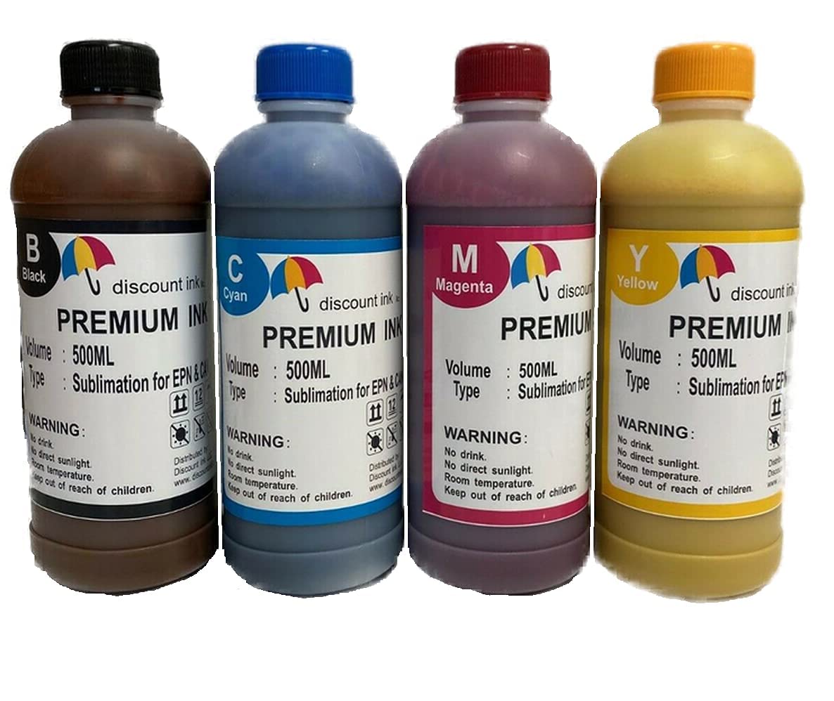 InkPro 500ml Universal Sublimation Ink Refill Bottle - Bulk Heat Transfer Ink for All Inkjet Printers (Cyan) - Perfect for T-Shirts, Mugs, Phone Cases & DIY Sublimation Projects