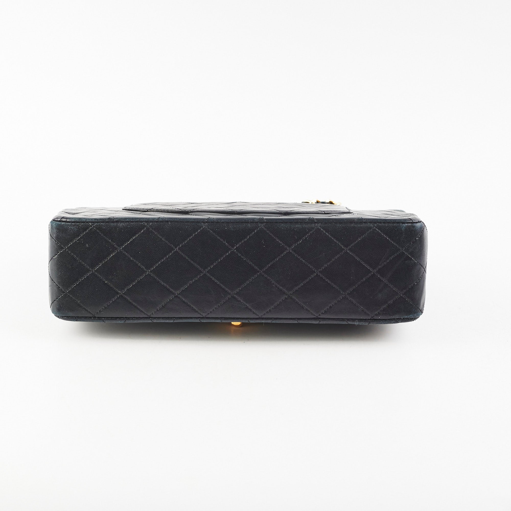 Vintage Chanel Quilted Lambskin Medium/Large Black Handbag with 24K Gold Hardware - Luxury Designer Purse for Women, Perfect for Evening Events & Special Occasions