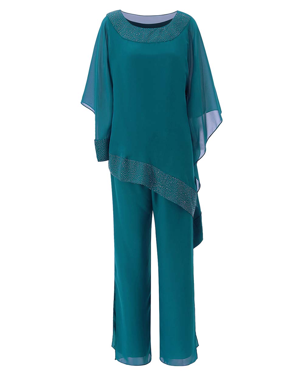 Vincent Bridal Women's Plus Size Chiffon Pant Suits - Elegant Mother of The Bride Dress for Weddings, Formal Evening Gowns & Special Occasions | Perfect for Wedding Receptions, Cocktail Parties & Black Tie Events