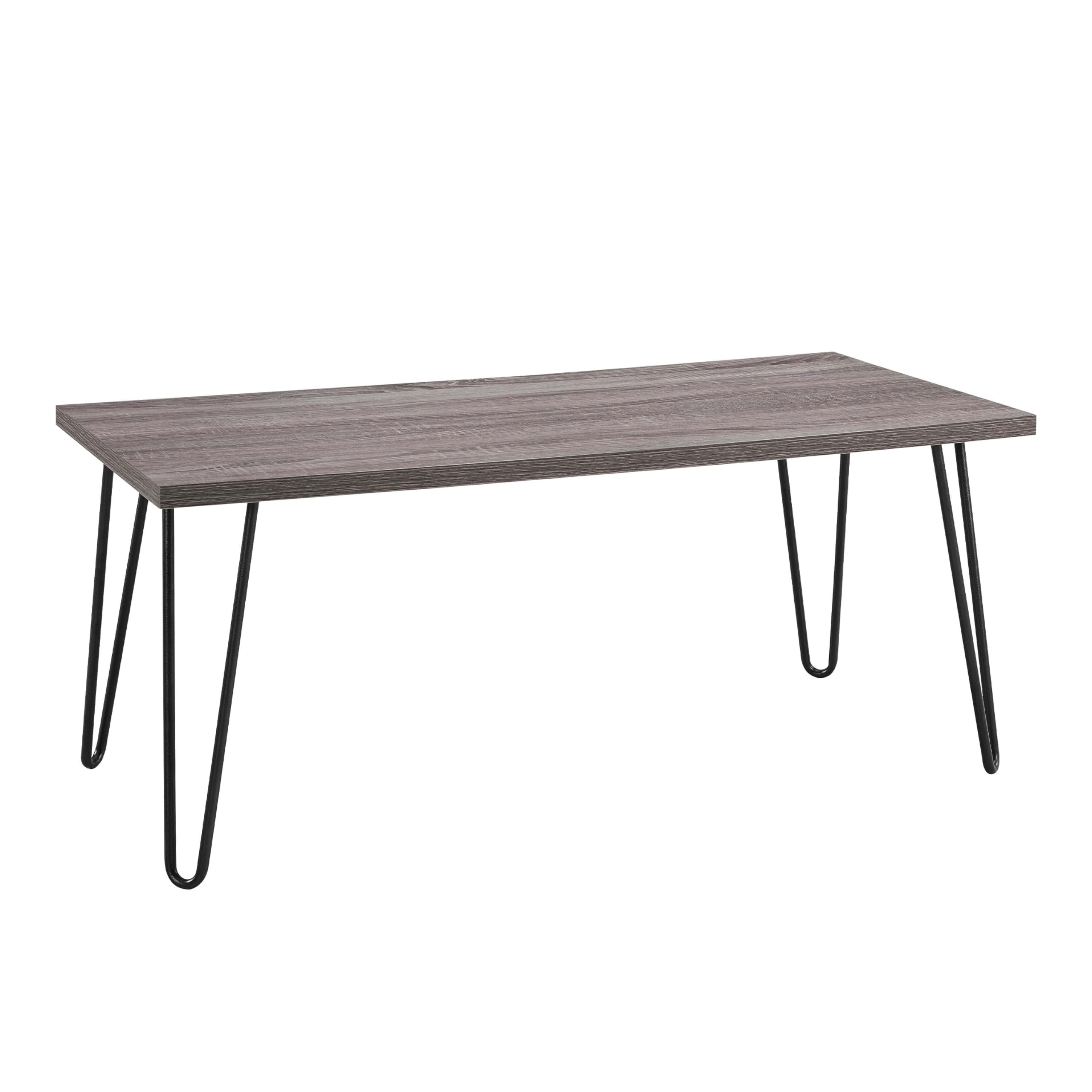 Ameriwood Home Owen Retro Coffee Table - Distressed Gray Oak Finish - Perfect for Living Room, Lounge & Home Decor