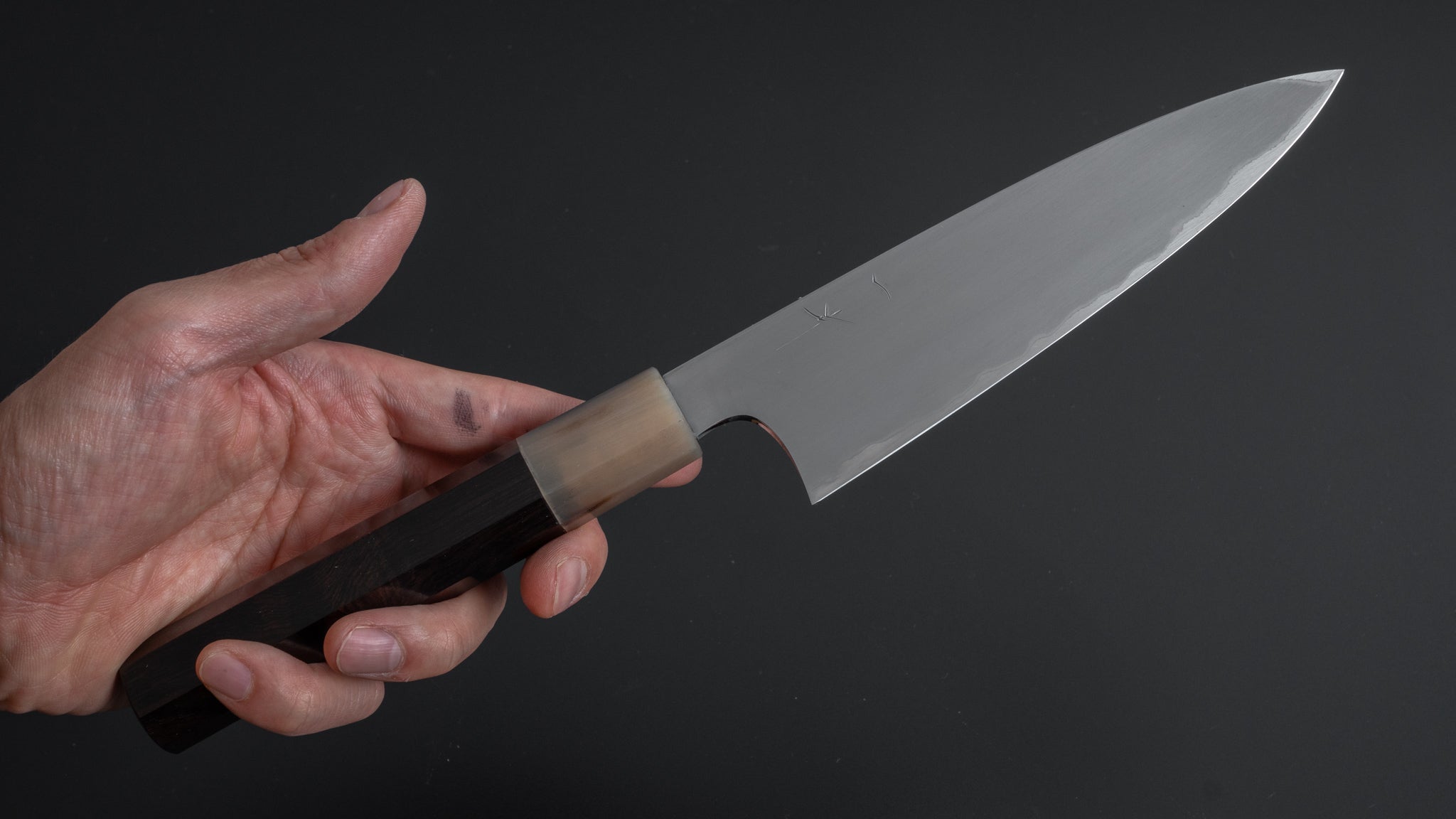 Hitohira Togashi White #1 Stainless Clad Kasumi Utility Knife 165mm with Ebony Handle - Premium Japanese Kitchen Knife for Slicing, Chopping & Food Prep