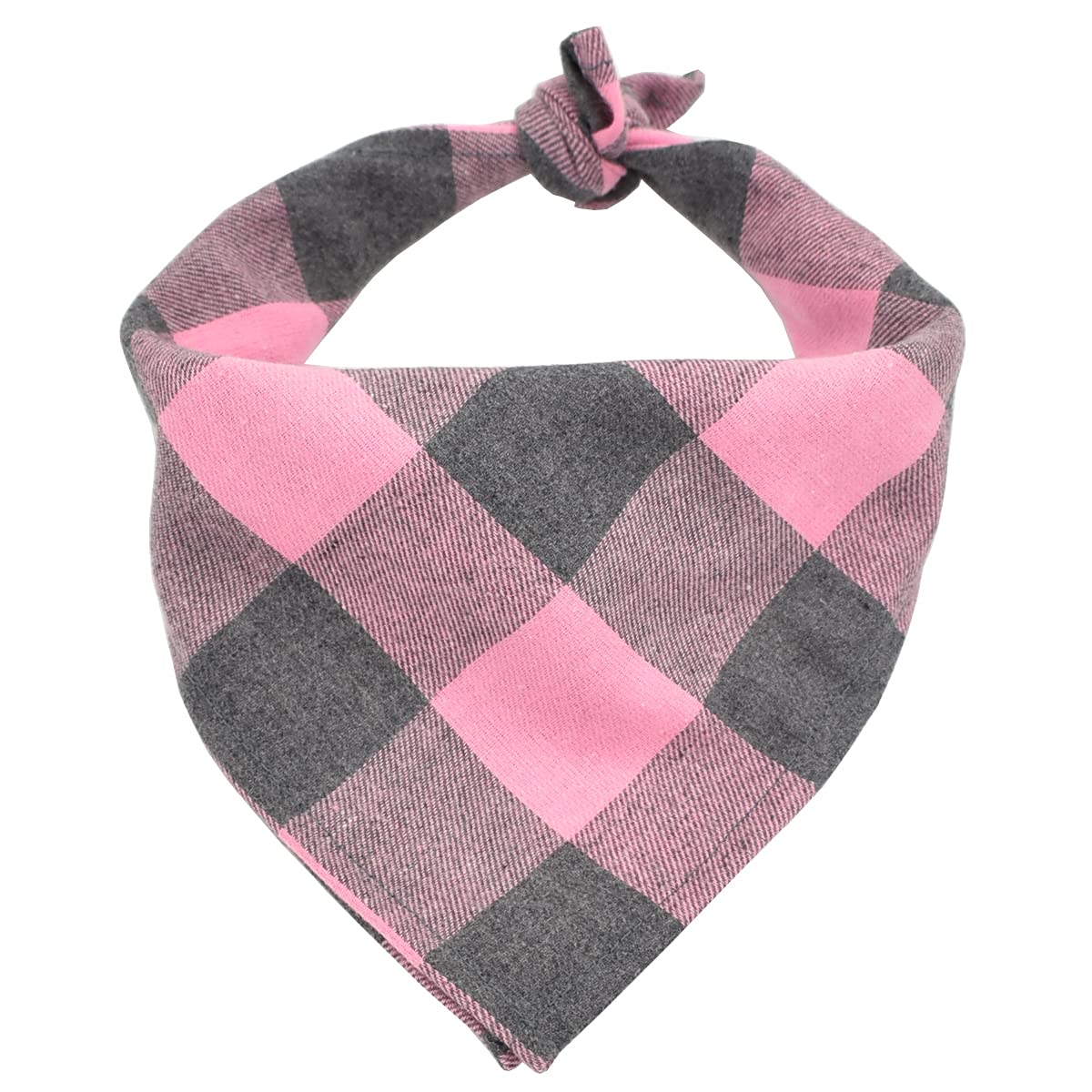 Bubblepup Plaid Dog Bandana - Soft Cotton Dog Scarf for Small, Medium & Large Dogs - Adjustable Triangle Bib & Square Kerchief (1PC) - Perfect for Pet Photos, Holidays & Daily Walks