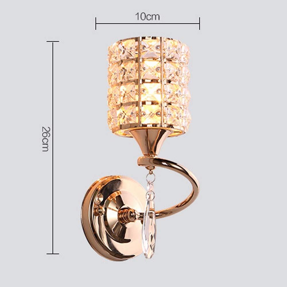 Modern Minimalist Wall Mounted Light - Crystal Pendant Sconce with E27 Base for Living Room, Bedroom, Kitchen & Restaurant | Warm White LED Lighting for Romantic Ambiance, Hallway & Aisle Decoration
