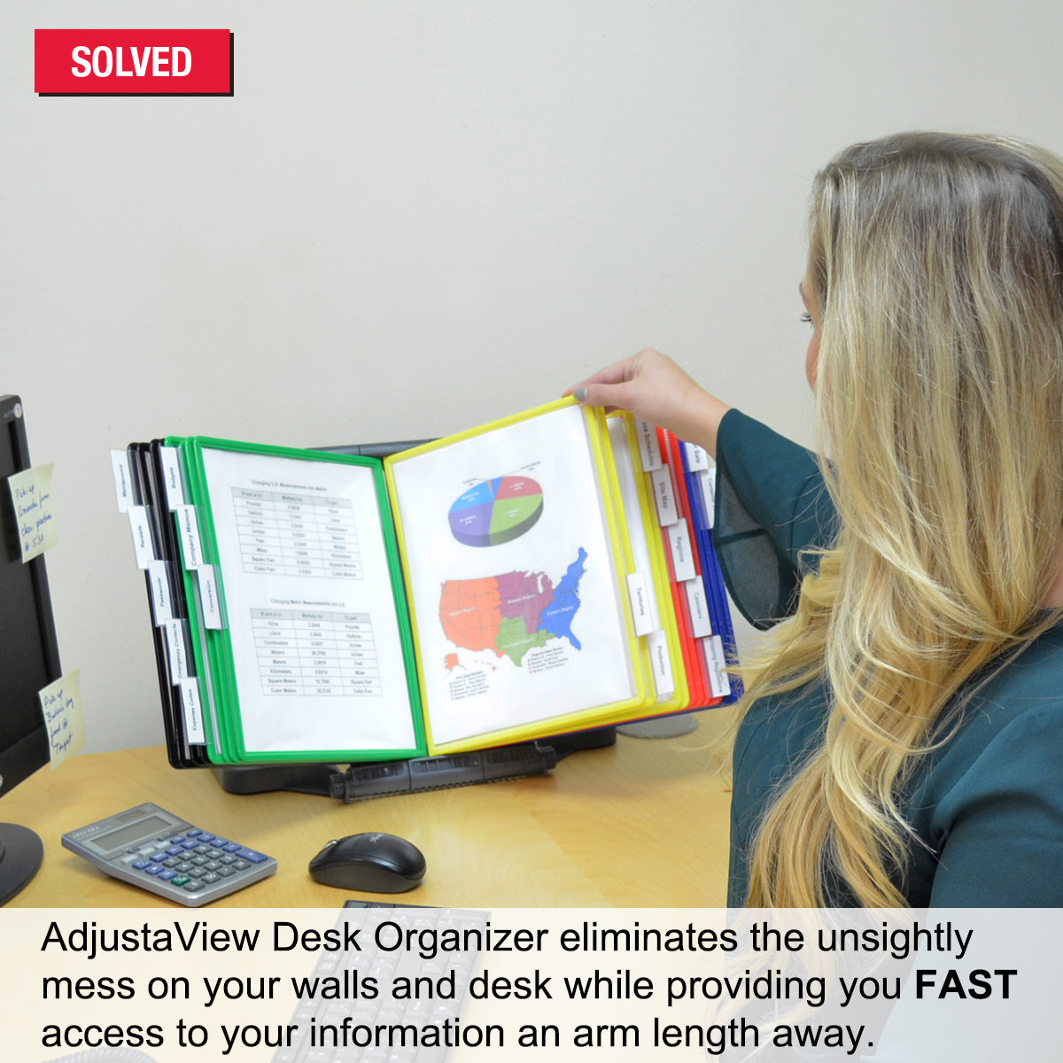 Ultimate AdjustaView™ 20-Pocket Desk Organizer - EZ LOAD Pockets & Weighted Base for Stability - Perfect for Office, Home, or Workspace Organization