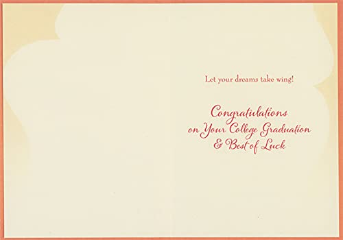 Elegant White Dove on Orange Graduation Card - Designer Greetings for College Graduates | Perfect for Commencement Ceremonies & Celebrations
