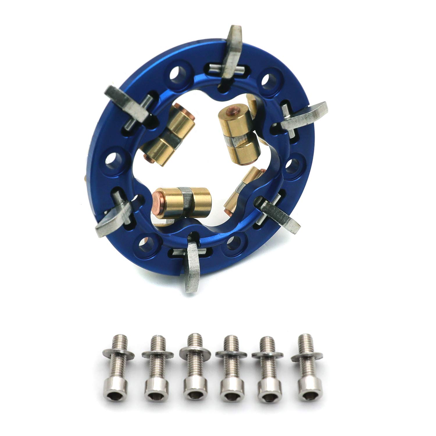 HTTMT Blue Aluminum Alloy High-Performance Clutch Plate for Harley Davidson Touring Big Twin 1998-2017 - 40% More Clamping Force, Low Profile Design - Perfect for Motorcycle Upgrades & Performance Enhancement