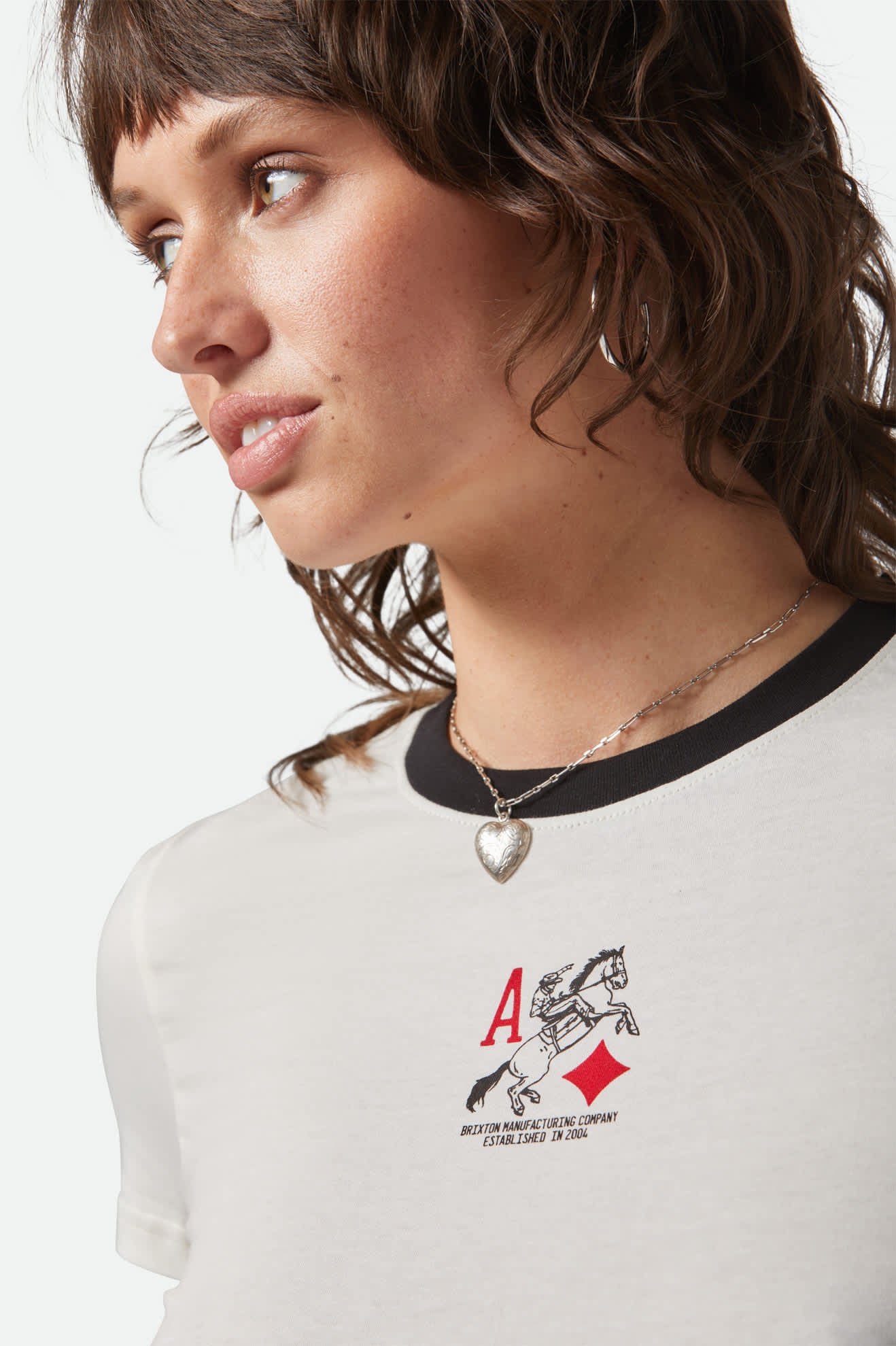 Premium Aces Fitted Crew Neck T-Shirt for Men - Soft Cotton Comfort Fit Tee in Off White & Black | Casual Wear, Street Style, Everyday Outfits