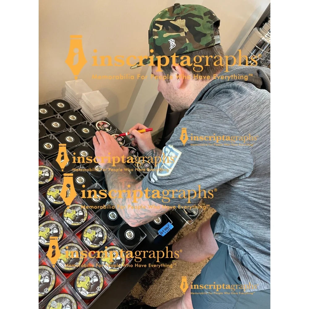 Jonathan Quick Autographed Vegas Golden Knights Debut Hockey Puck #D/32 Signed - Limited Edition Collectible for Hockey Fans & Sports Memorabilia Enthusiasts - Perfect for Display, Gifts, and Game Room Decor