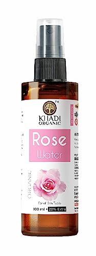 Khadi Organic Rose Water Spray for Face & Skin - Pure Ayurvedic Gulab Jal Toner | Steam Distilled in Kannauj (120ml) - Hydrating Facial Mist for Dry Skin, Makeup Setting & Aromatherapy