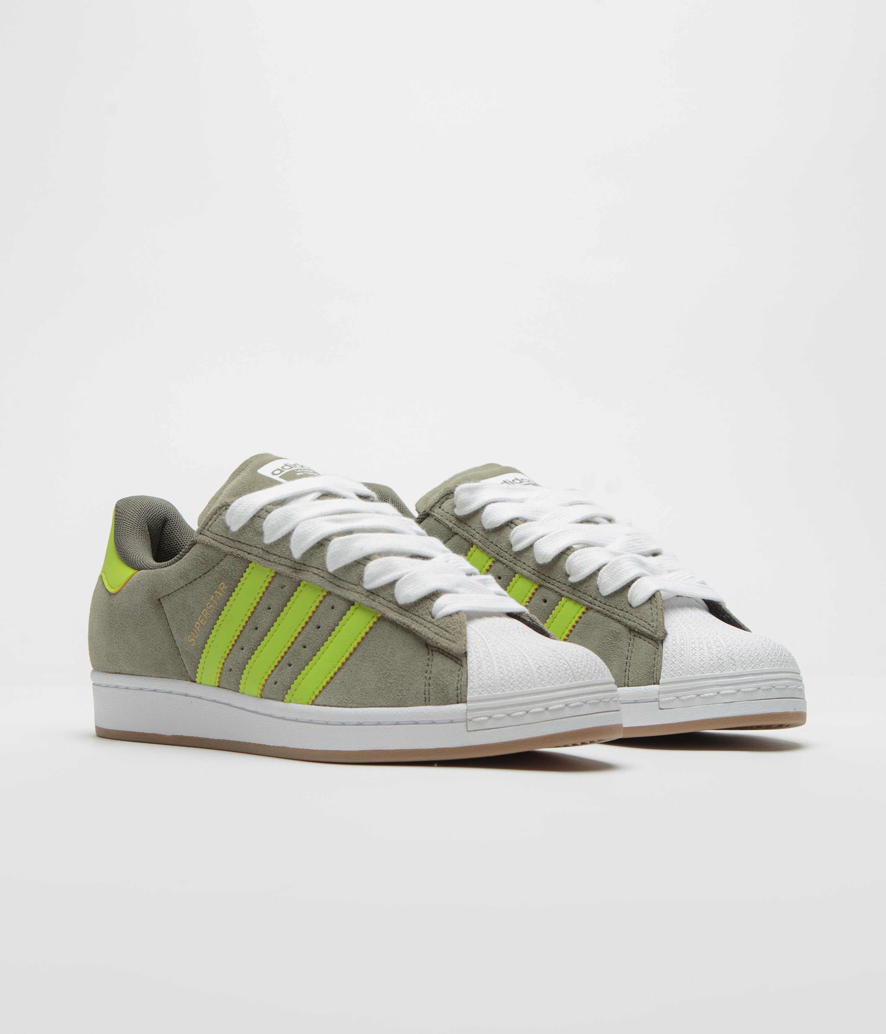 Adidas Superstar ADV Sneakers for Men & Women - Olive Strata/Semi Solar Yellow/Gold Metallic - Casual Streetwear & Everyday Comfort Shoes for Walking, Running & Gym