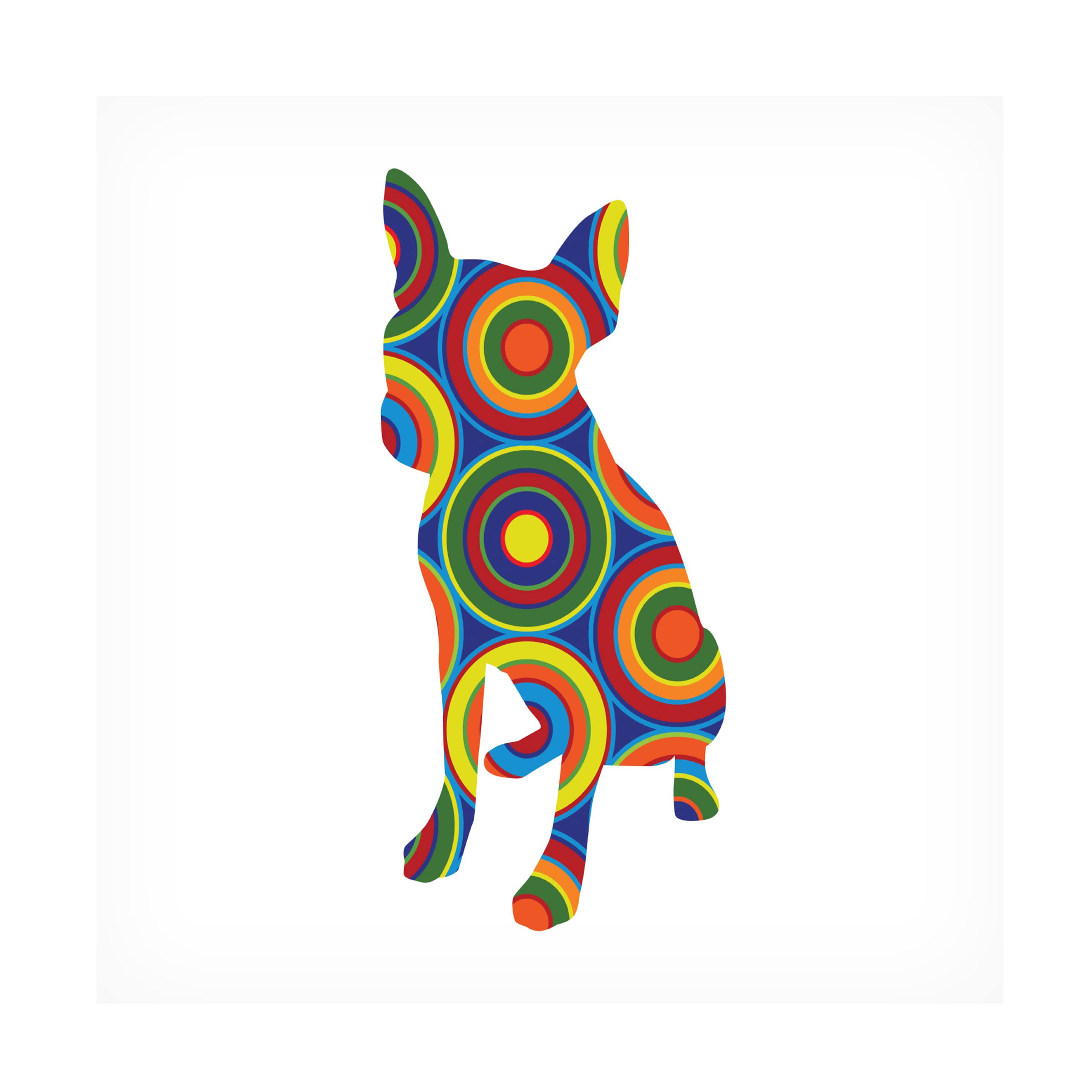 Trademark Fine Art 'Chihuahua Abstract Circles' Canvas Wall Art Print by Ron Magnes - Modern Home Decor for Living Room, Bedroom & Office