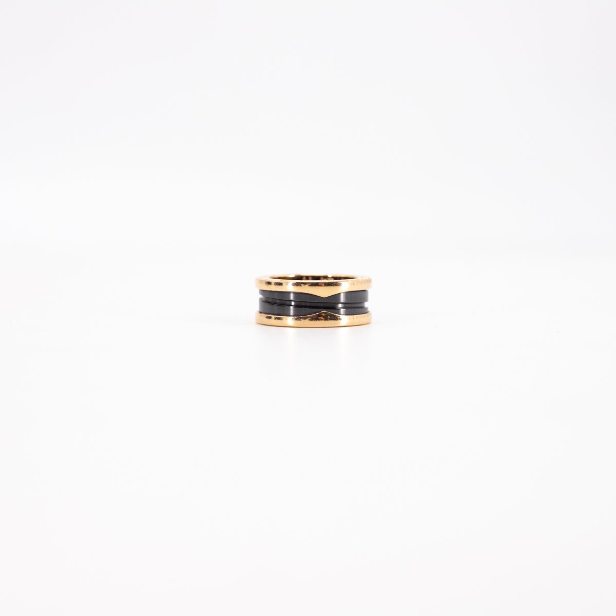 Bvlgari B.zero1 18K Gold & Black Ceramic Spiral Ring for Women - Luxury Jewelry Gift for Anniversary, Valentine's Day & Special Occasions