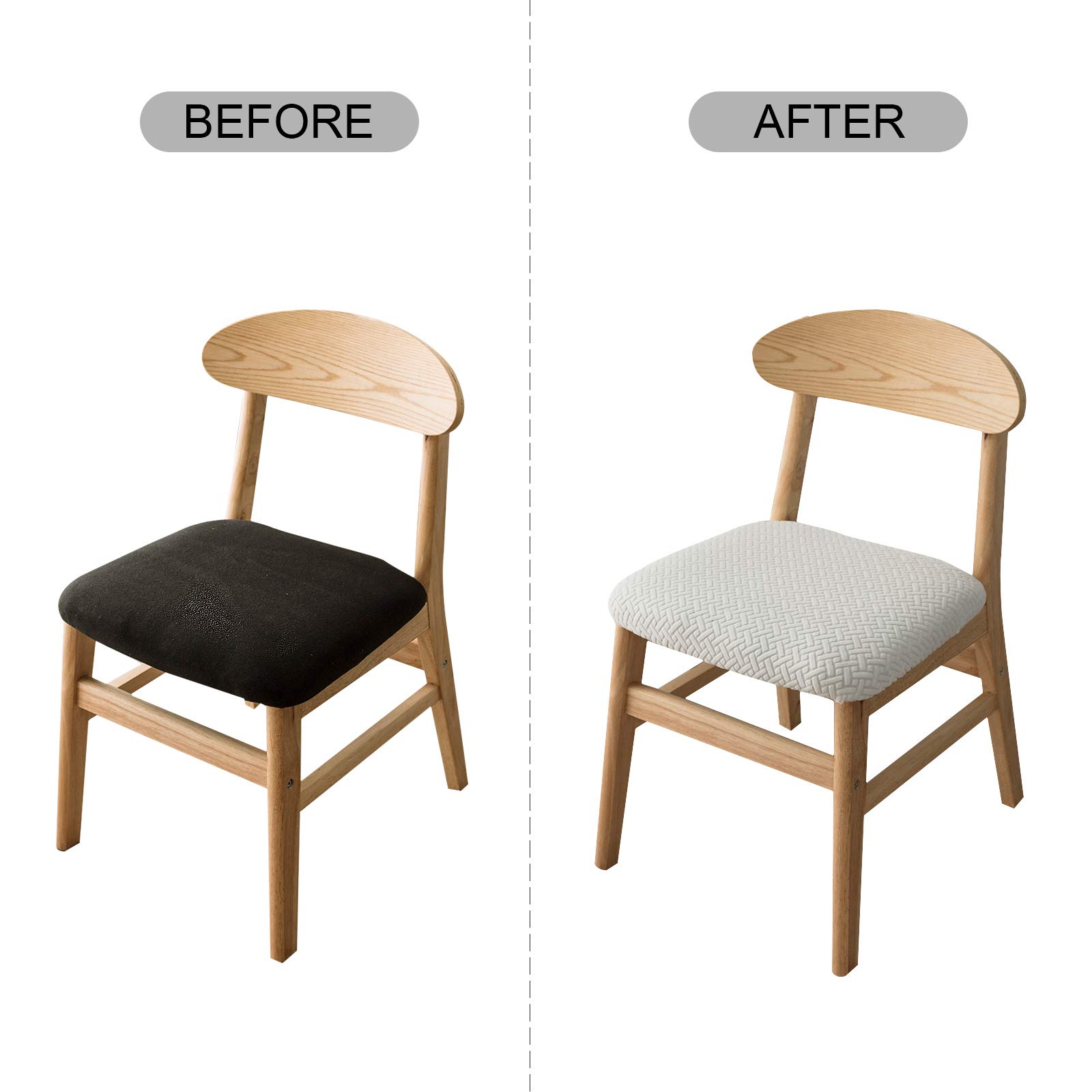 White Dining Chair Covers 2-Pack - Waterproof Kitchen Seat Slipcovers for Home & Restaurant Use