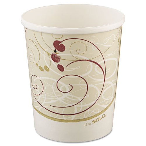 Solo Cup H4325SYM Flexstyle Double Poly Paper Containers, 32 oz, Symphony Design - Perfect for Parties, Picnics, and Outdoor Events
