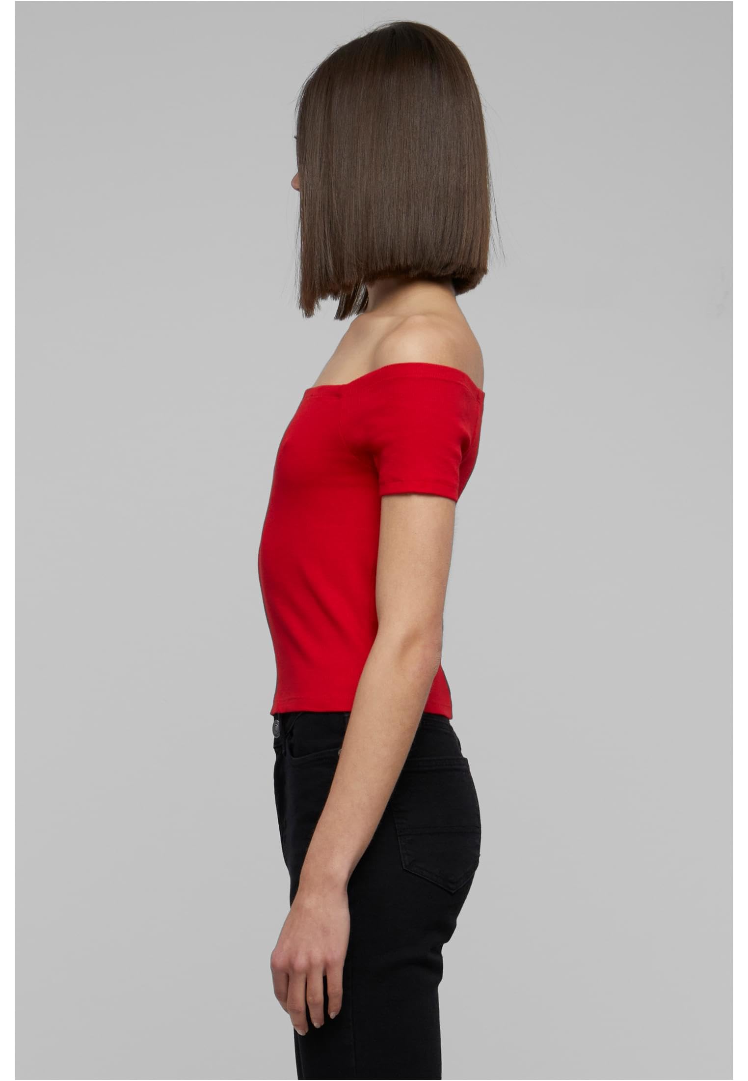 Women's Off Shoulder Ribbed Knit Top - Red - XS - Perfect for Summer Outfits, Beach Wear & Casual Dates