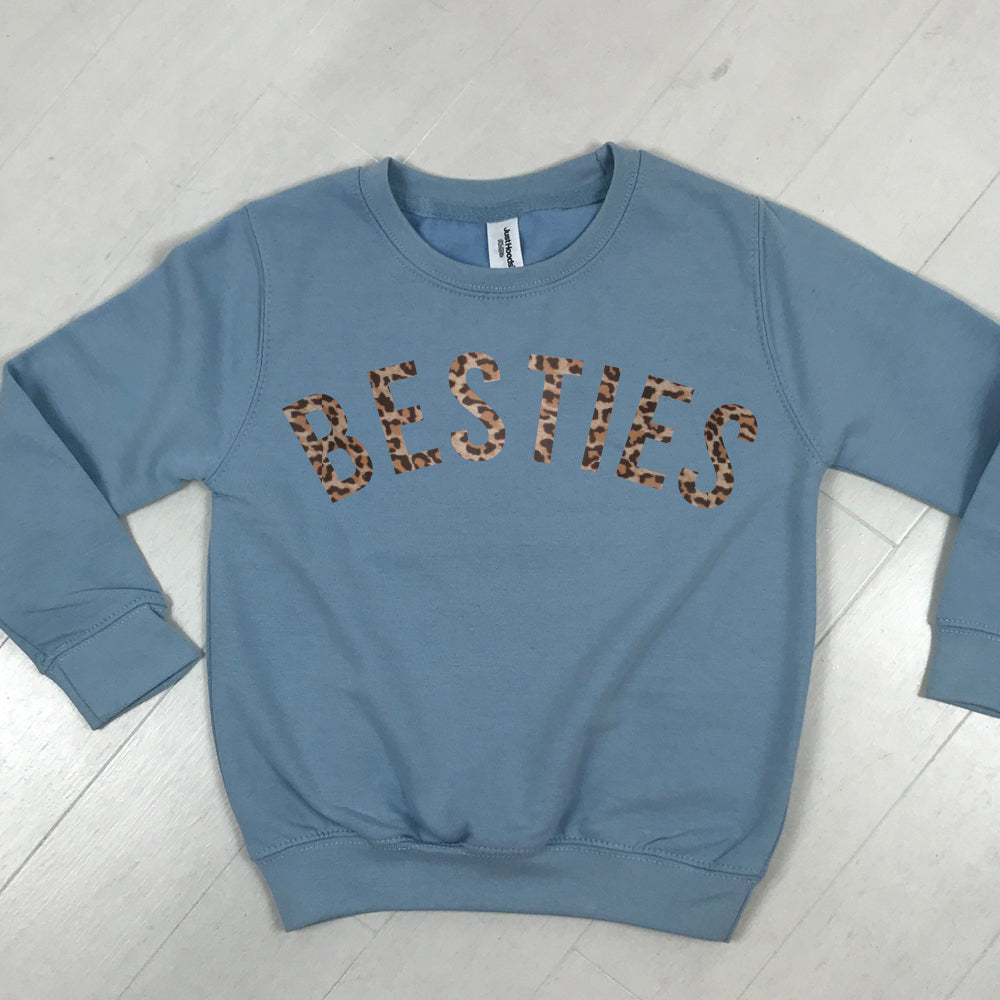Best Friends Leopard Print Matching Sweatshirts for Women - Cute Couple Outfits for Twin Day, Girls Night Out or BFF Photos