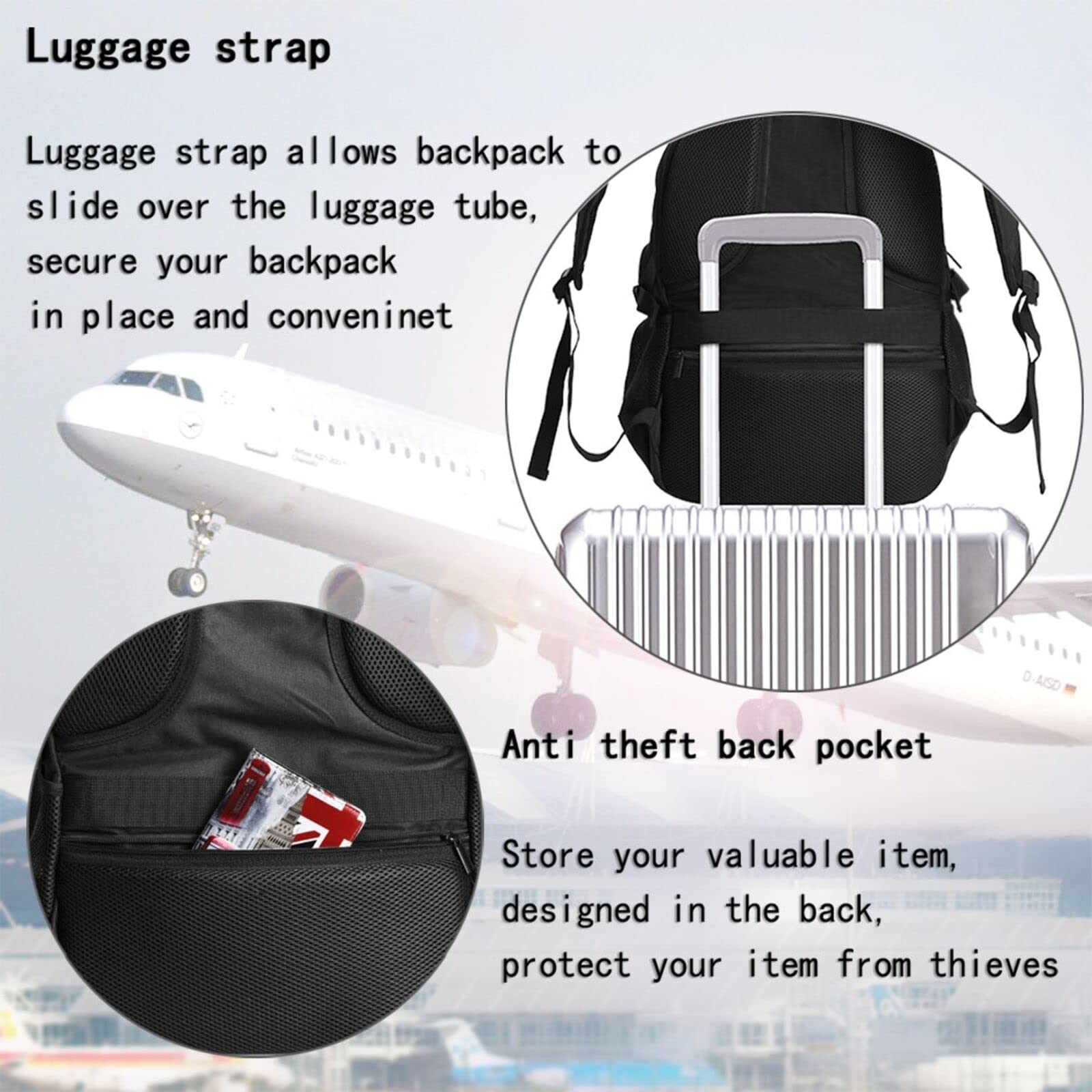 Custom Laptop Backpack for Men & Women - Personalized Text & Picture Travel Backpack - Durable & Stylish for Work, School & Business Trips