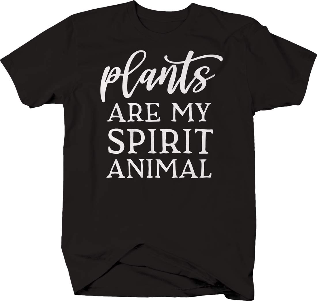 Funny Gardener T-Shirt - Plants Are My Spirit Animal Cursive Print - Perfect for Gardening Enthusiasts & Plant Lovers