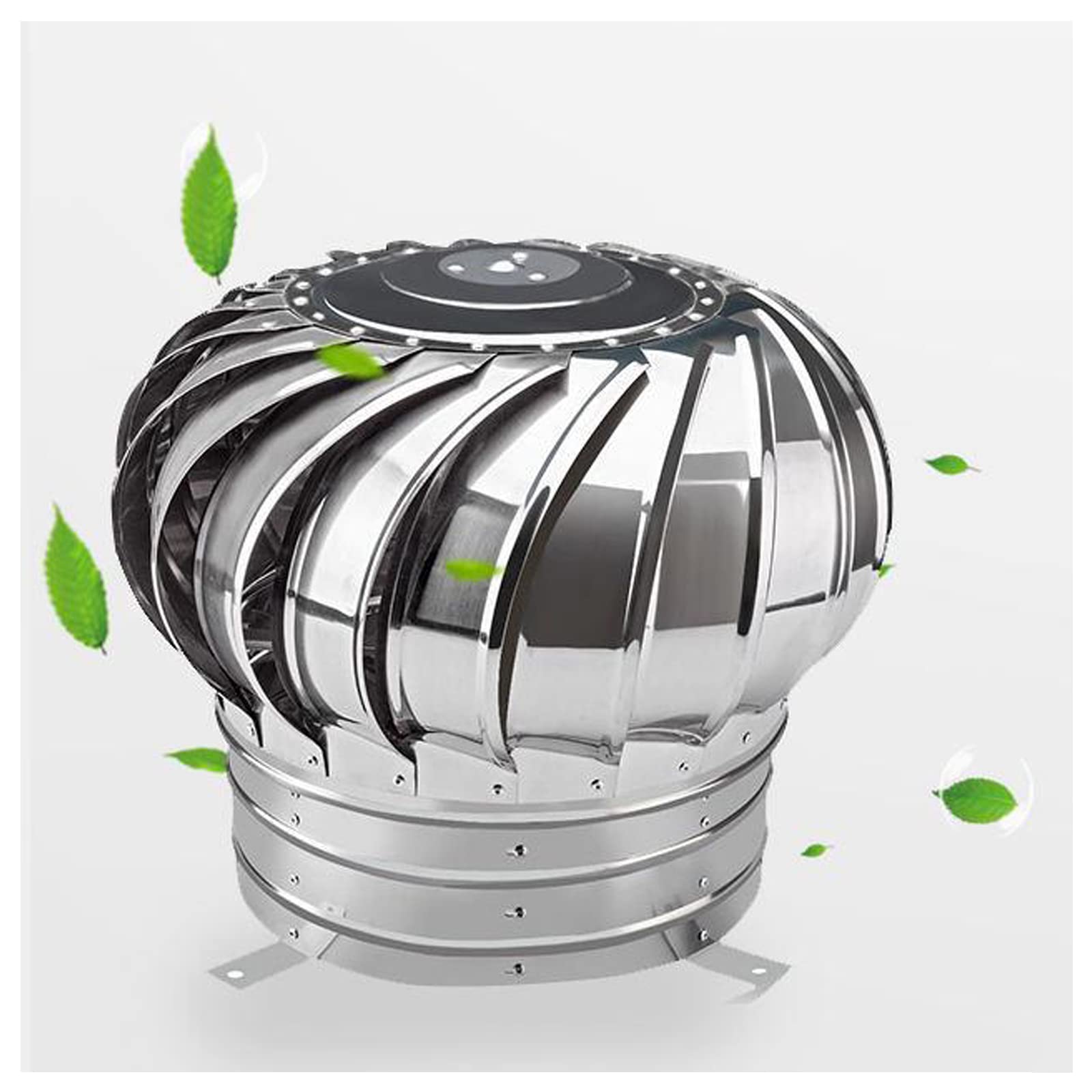 Stainless Steel Chimney Rotating Cap - 300mm Weatherproof Roof Vent Cover for Fireplace, HVAC, and Exhaust Systems | Durable Metal Turbine Top for Home & Commercial Use