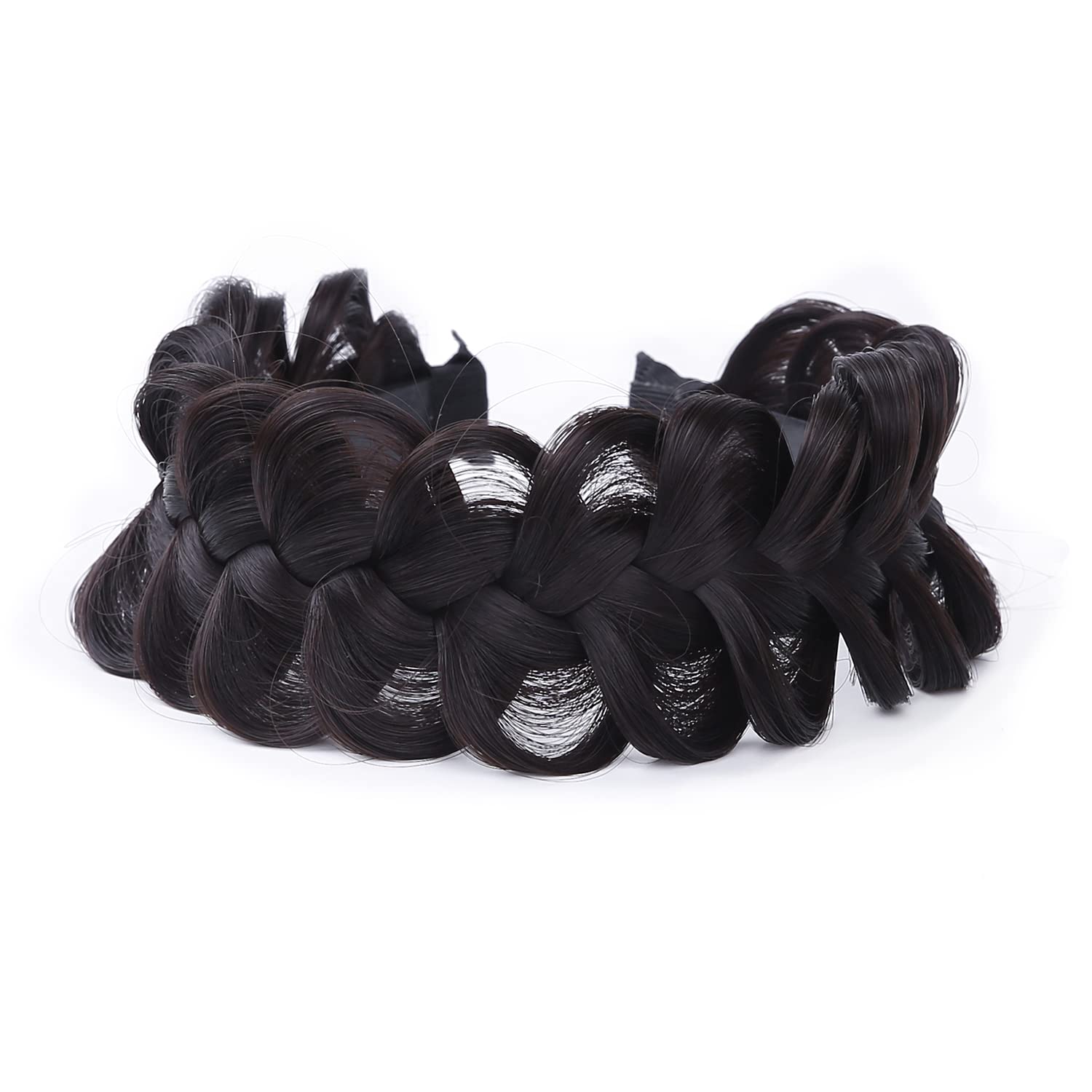 Stylish Synthetic Braided Headband with Teeth - 2.4 Inch Wide Hair Accessory for Women & Girls | Perfect for Parties, Weddings & Everyday Wear
