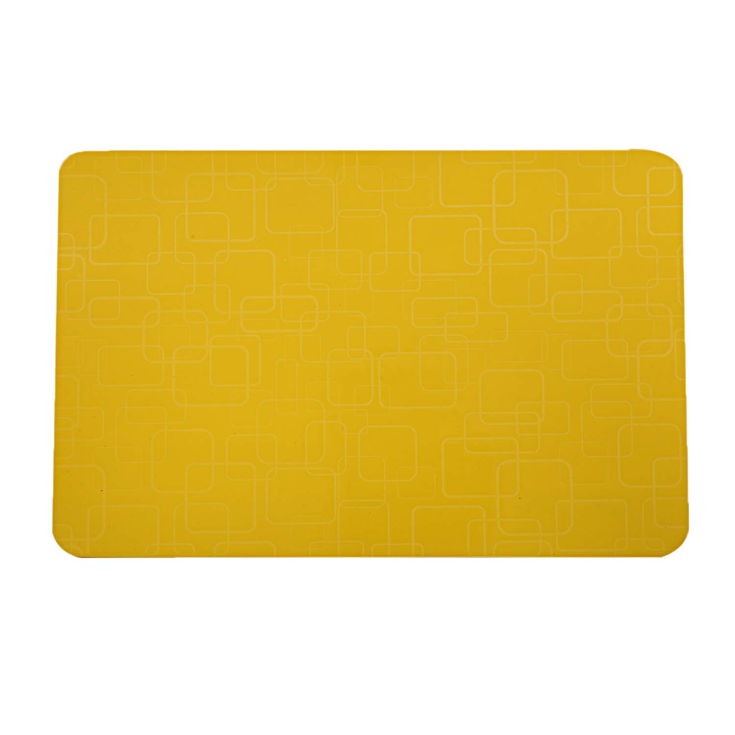 Kuber Industries 6-Piece PVC Checkered Design Dining Table Placemat Set - Waterproof & Heat Resistant - Yellow (CTKTC13704) - Perfect for Kitchen, Dining Room, and Outdoor Picnics