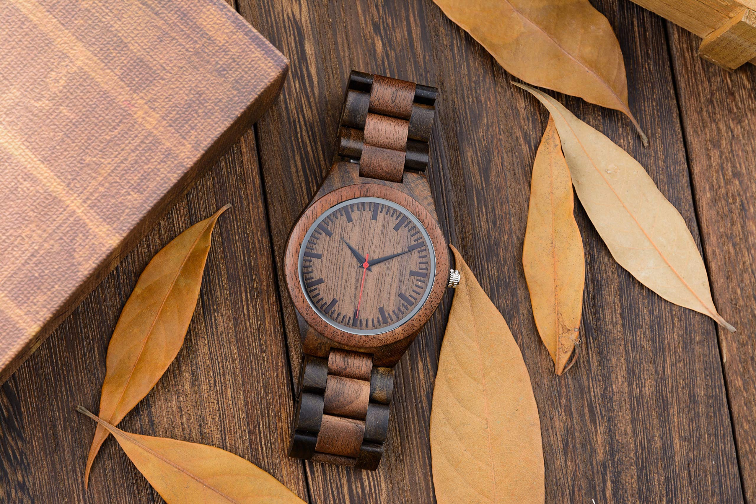Personalized Wooden Watch for Men - Japanese Quartz Movement, Anniversary & Gift for Husband/Boyfriend - Stylish Wood Wristwatch for Casual, Business & Outdoor Activities