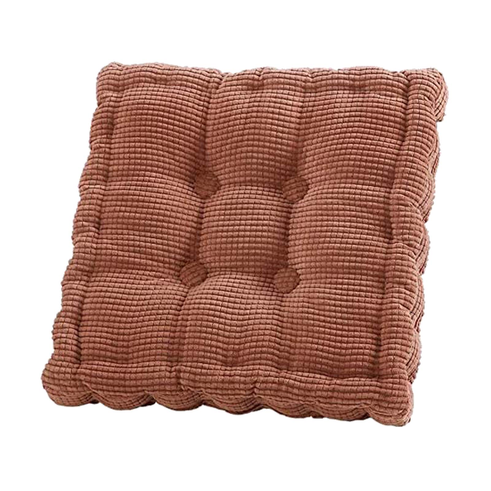 17 Inch Square Floor Pillow Seat Cushion - Meditation Yoga Sofa Cushion for Living Room, Balcony, Outdoor, Home Office & Patio Dining Chairs - Soft Brown (45cm) - Perfect for Relaxation, Lounging & Home Decor