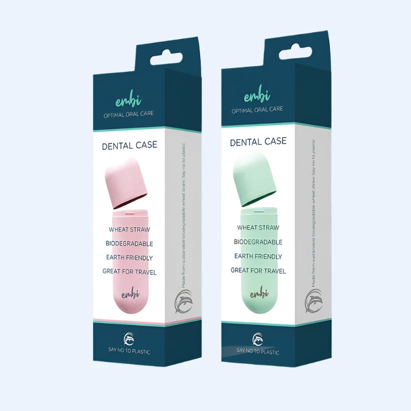 Eco-Friendly Wheat Straw Travel Dental Case - Biodegradable Toothbrush & Toothpaste Holder for Camping, Travel & Daily Use