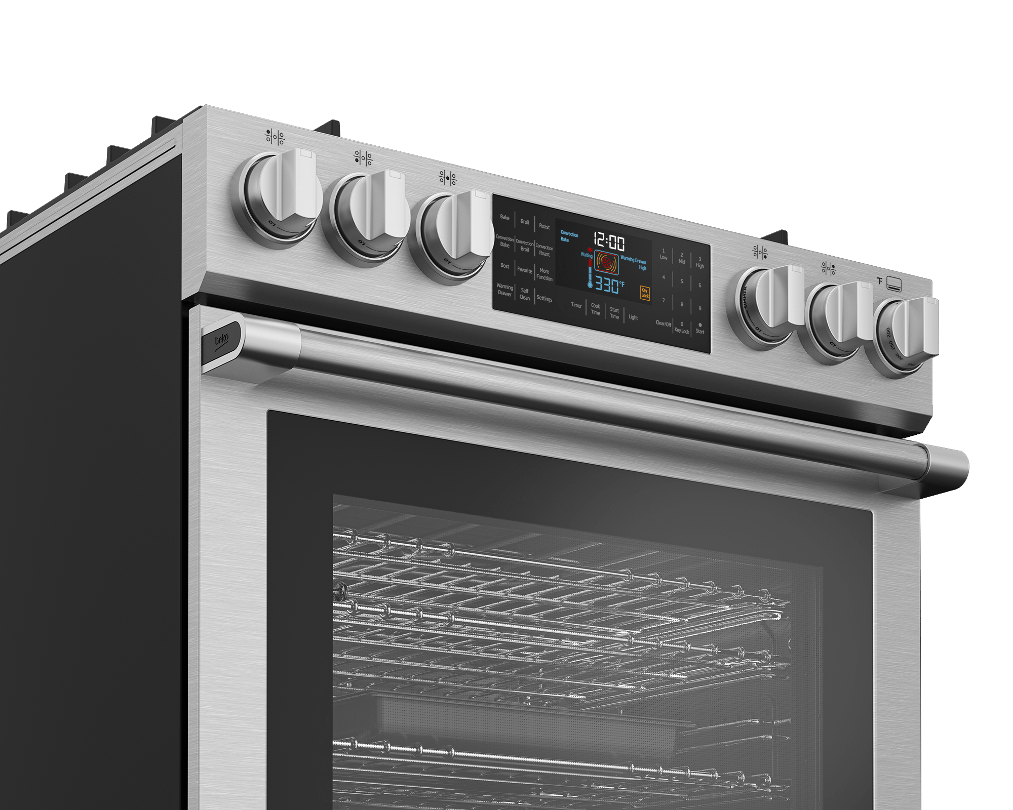 Beko SLDF30542SS 30-Inch Stainless Steel Slide-In Dual Fuel Range - Perfect for Modern Kitchens & Professional Cooking