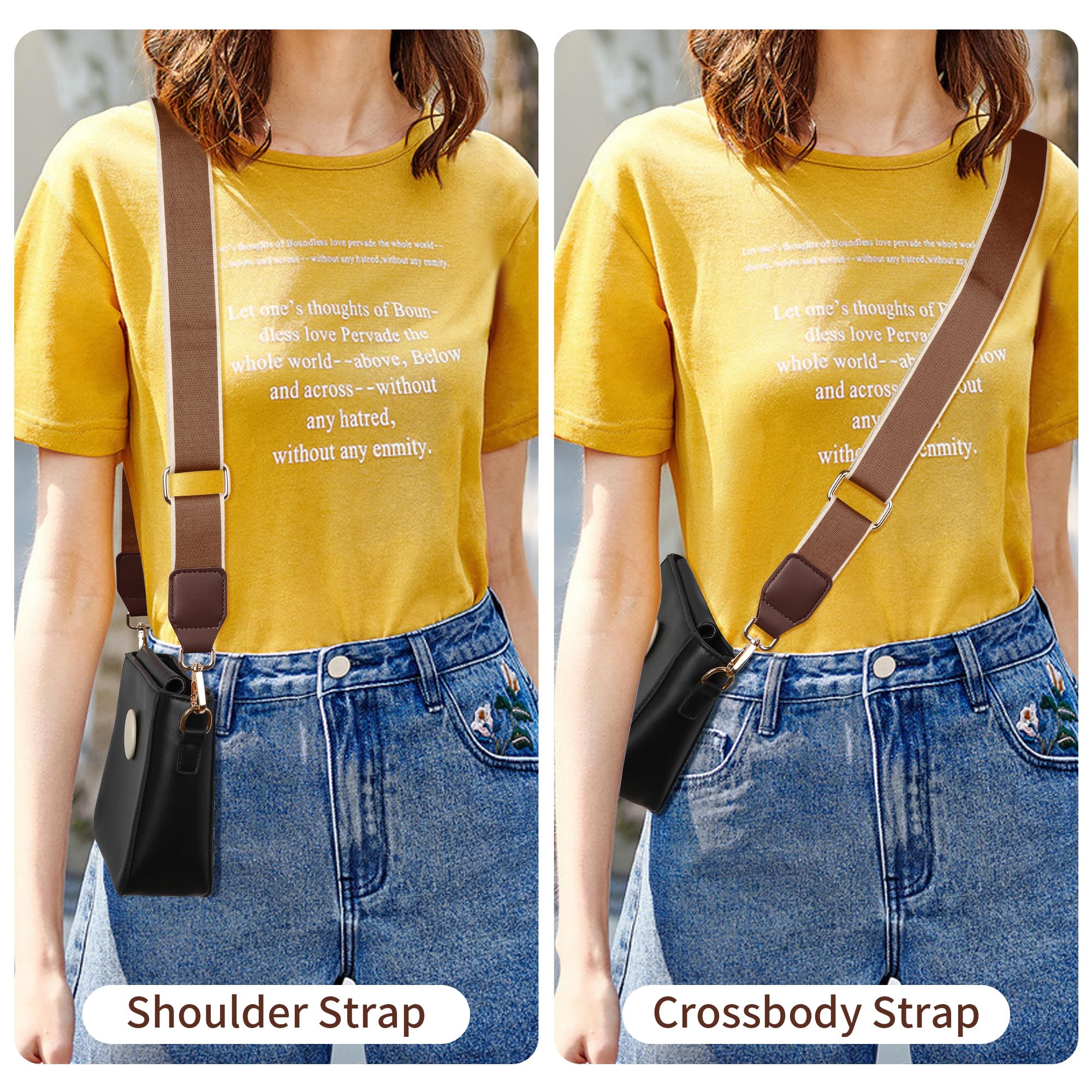 Adjustable Universal Wide Shoulder Strap for Handbags & Purses - Replacement Crossbody Bag Strap for Women - Perfect for Daily Use, Travel & Shopping