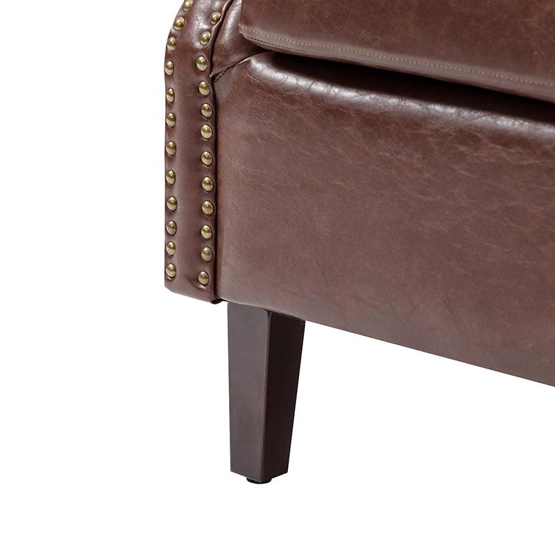 Luna Faux Leather Armchair - Modern PU Leather Accent Chair for Living Room, Bedroom & Office - Comfortable Mid-Century Style Lounge Chair with Sturdy Metal Legs