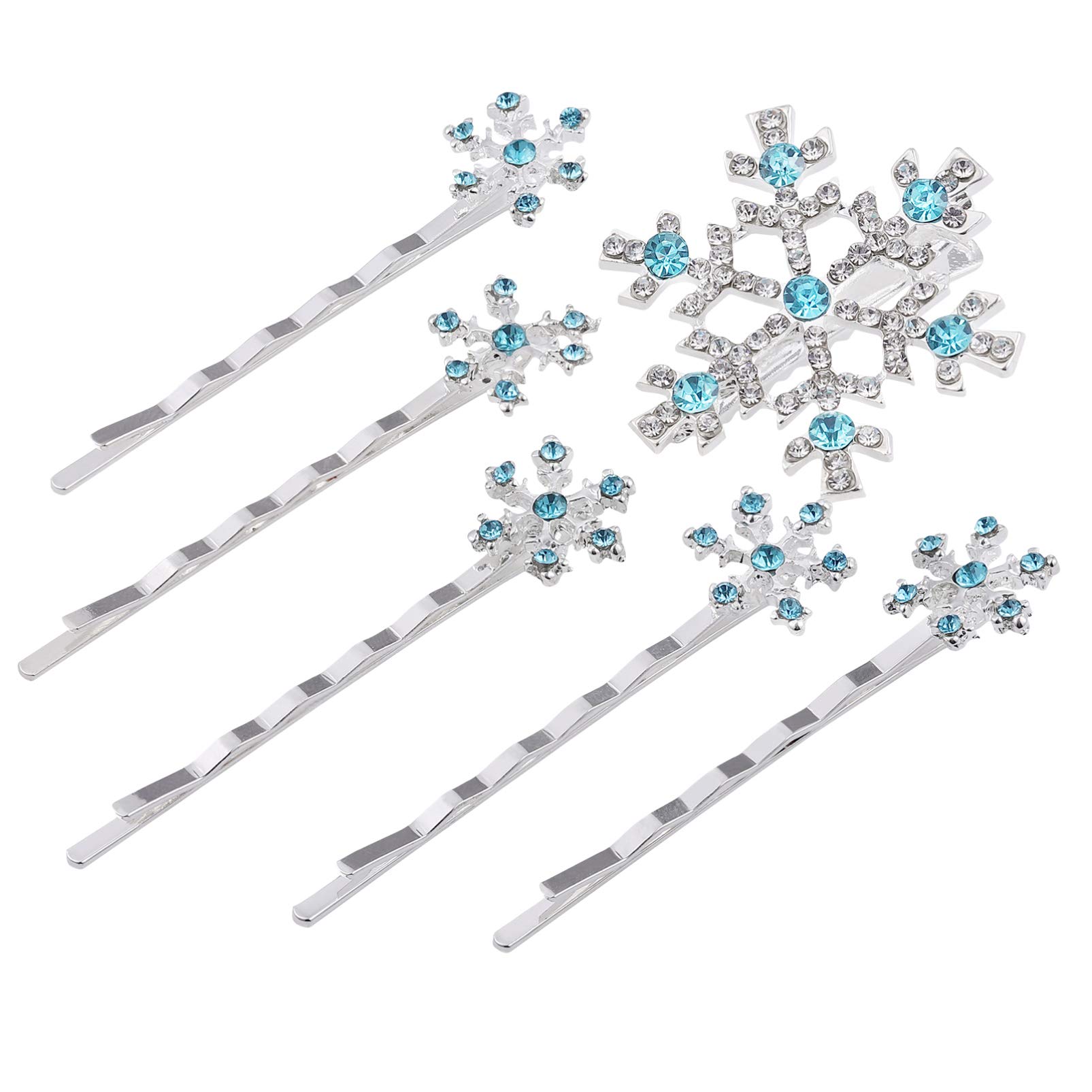 Lurrose 6pcs Snowflake Hair Clips for Women - Bridal Wedding Hairpins, Christmas Hair Barrettes, Hair Accessories for Girls & Women - Perfect for Weddings, Holidays & Special Occasions