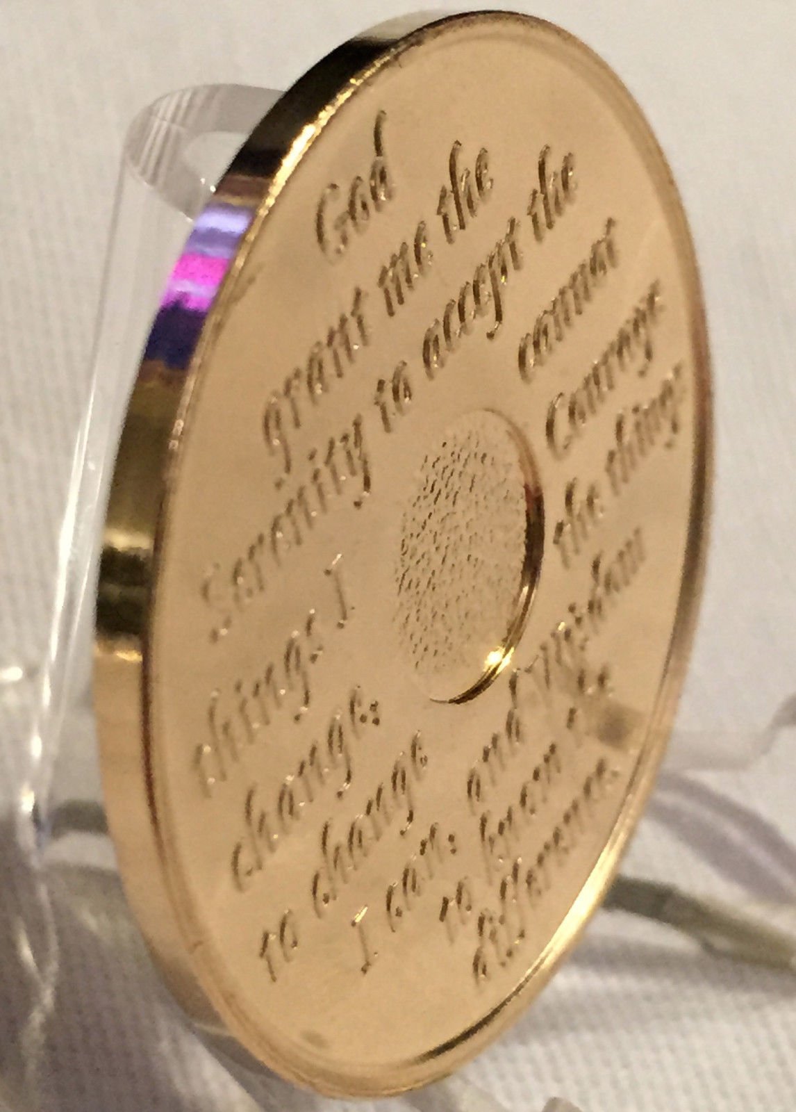 Wendells 24K Gold Plated AA Medallion - 4 Year Anniversary Chip for Recovery Milestones & Celebrations - Perfect for AA Meetings, Sobriety Gifts & Special Occasions