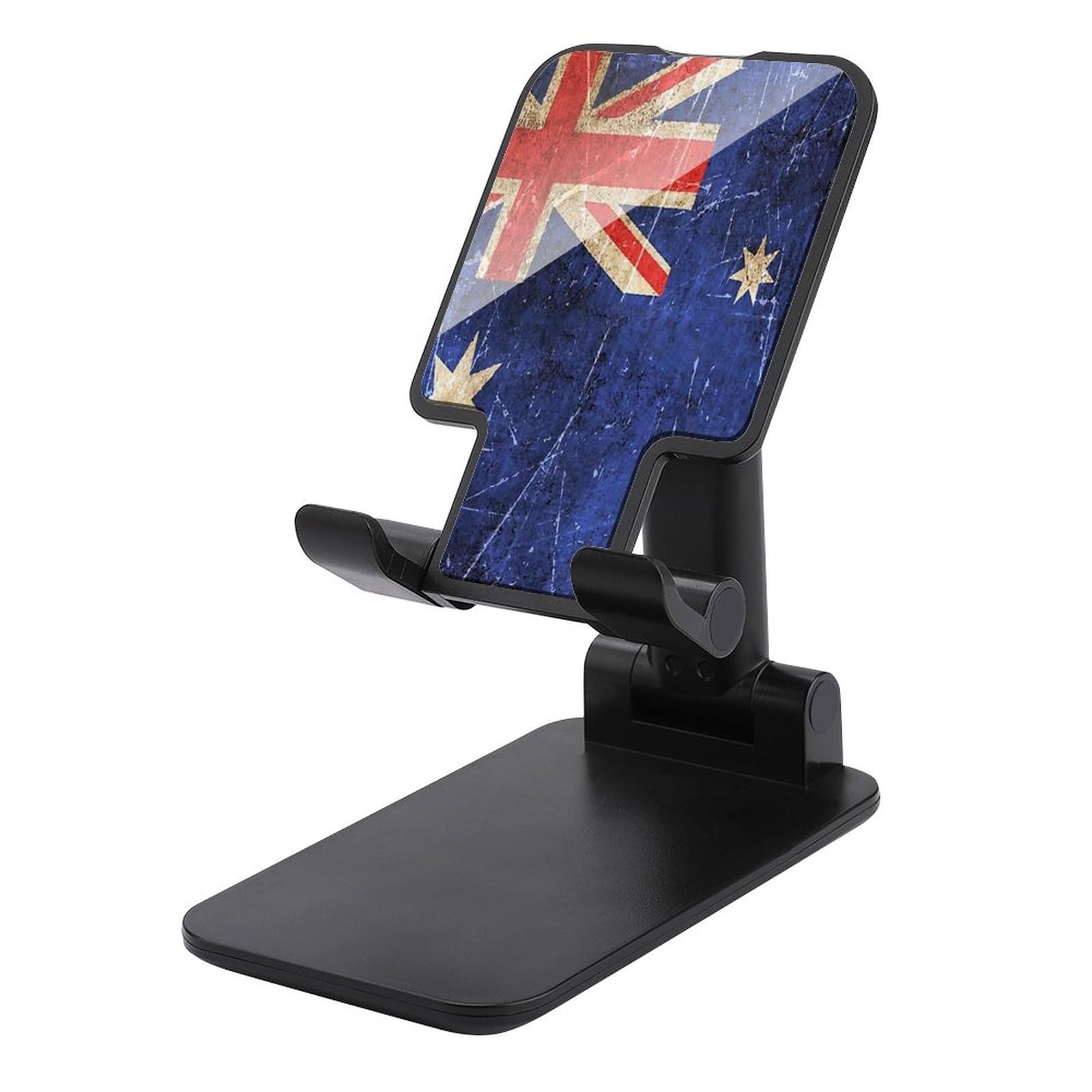 Vintage Australian Flag Funny Cell Phone Stand - Foldable Desk Phone Holder with Adjustable Height & Angle - Perfect for Office, Home & Travel Use