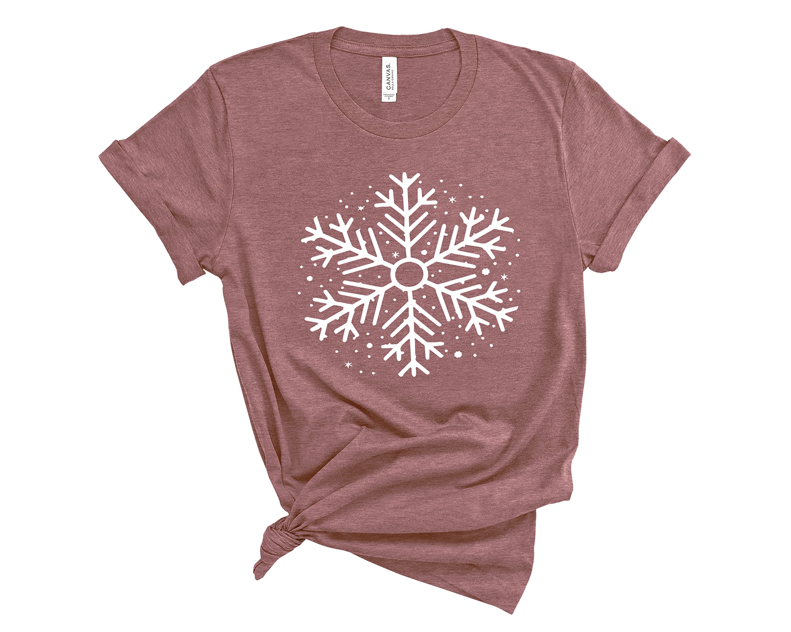 Snowflake Christmas T-Shirt for Women | Funny Holiday Party Shirt | Winter Festive Apparel for Christmas Gatherings & Ugly Sweater Parties