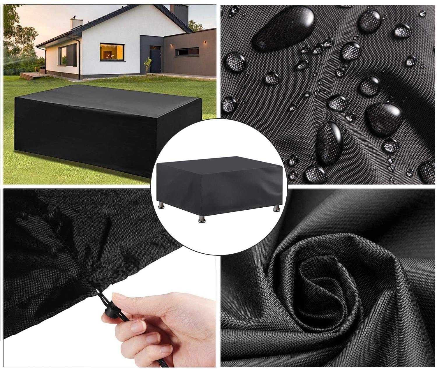 Heavy Duty 420D Oxford Waterproof Patio Furniture Covers 230x165x70cm - Outdoor Garden Lounge Set Cover for Table, Chair & Sofa - All-Weather Protection for Winter, Rain & Snow - Perfect for Backyard, Deck & Poolside Use