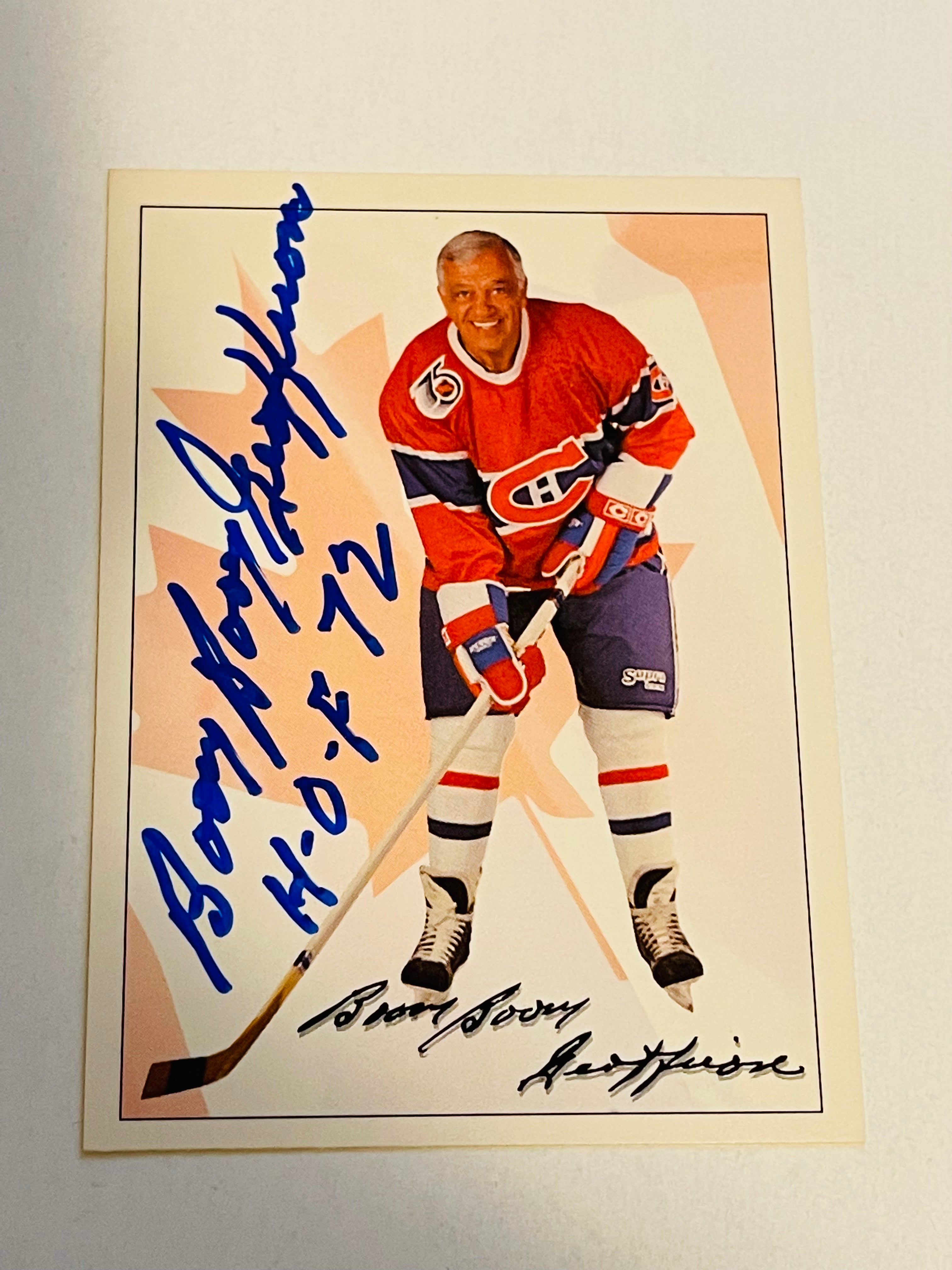 Authentic Geoffrion Autographed Hockey Card with COA - Perfect for Collectors, Fans & Sports Memorabilia Enthusiasts