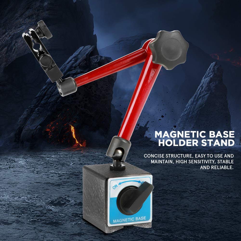 Adjustable Magnetic Dial Indicator Base Stand Holder - 350mm Universal Measuring Stand with Strong Magnet for Test Gauges - Perfect for Precision Machining, Metalworking, and Engineering Measurements